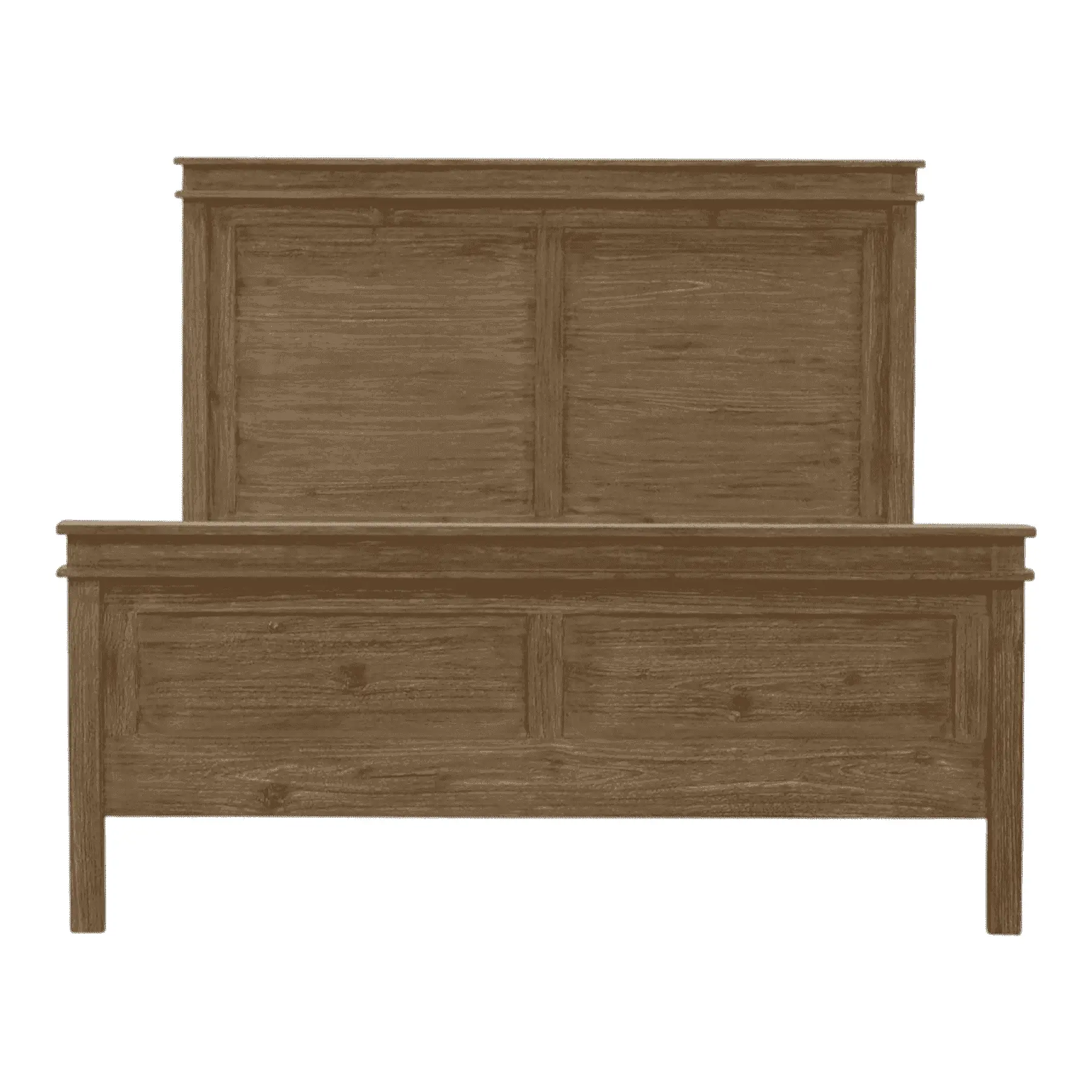 Wooden panel king bed frame