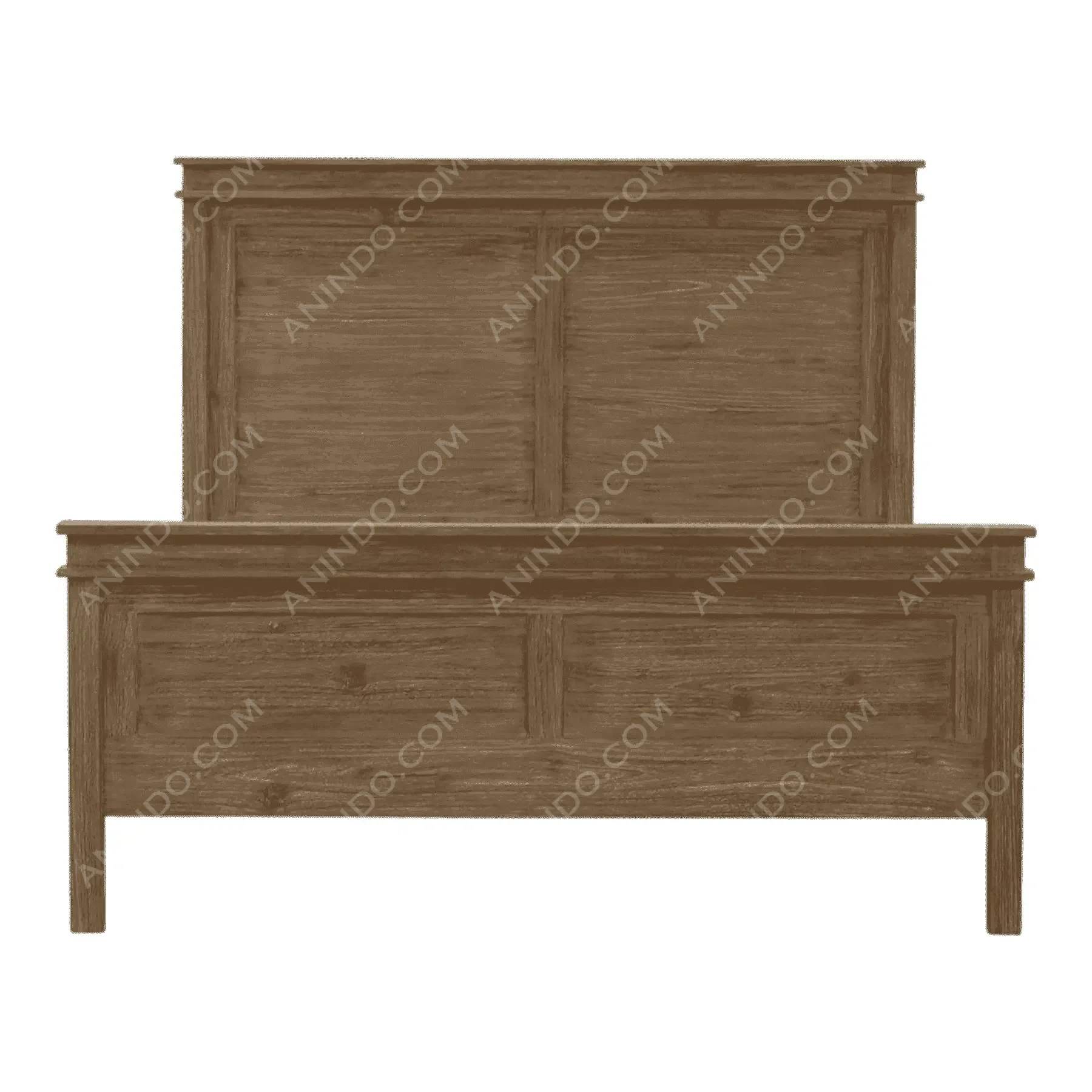 Wooden panel king bed frame