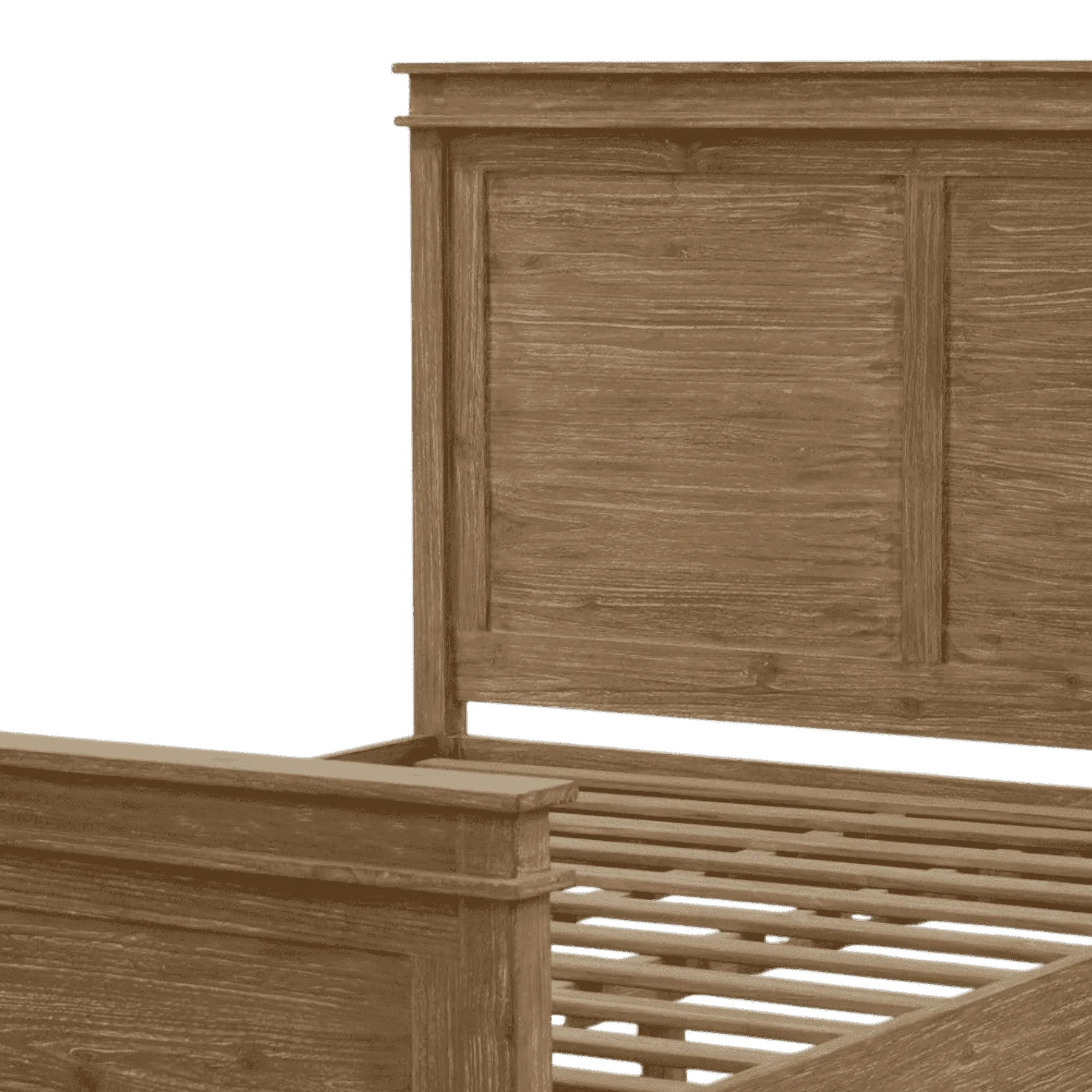 Wooden bed frame with headboard and footboard