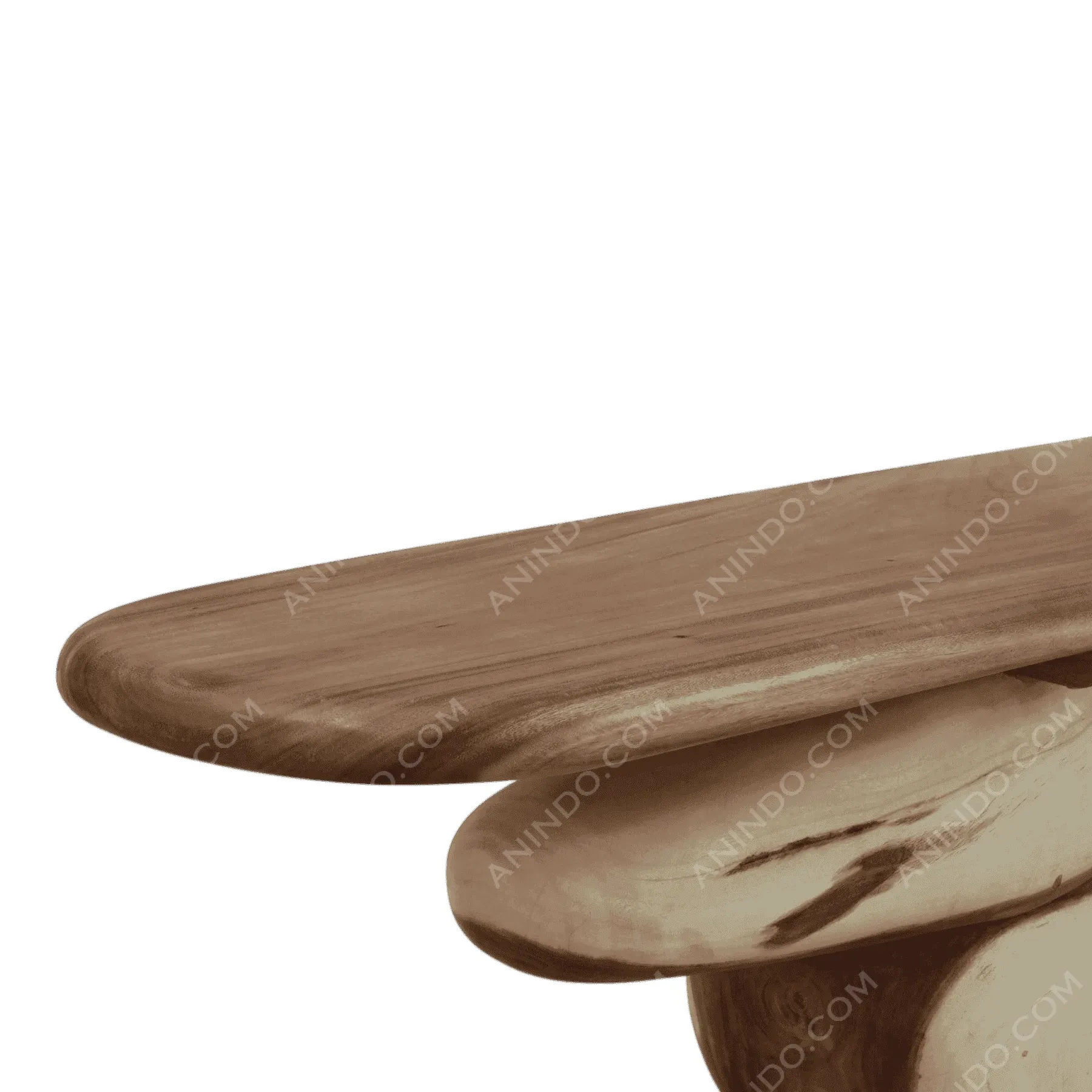 Modern wooden dining table close-up