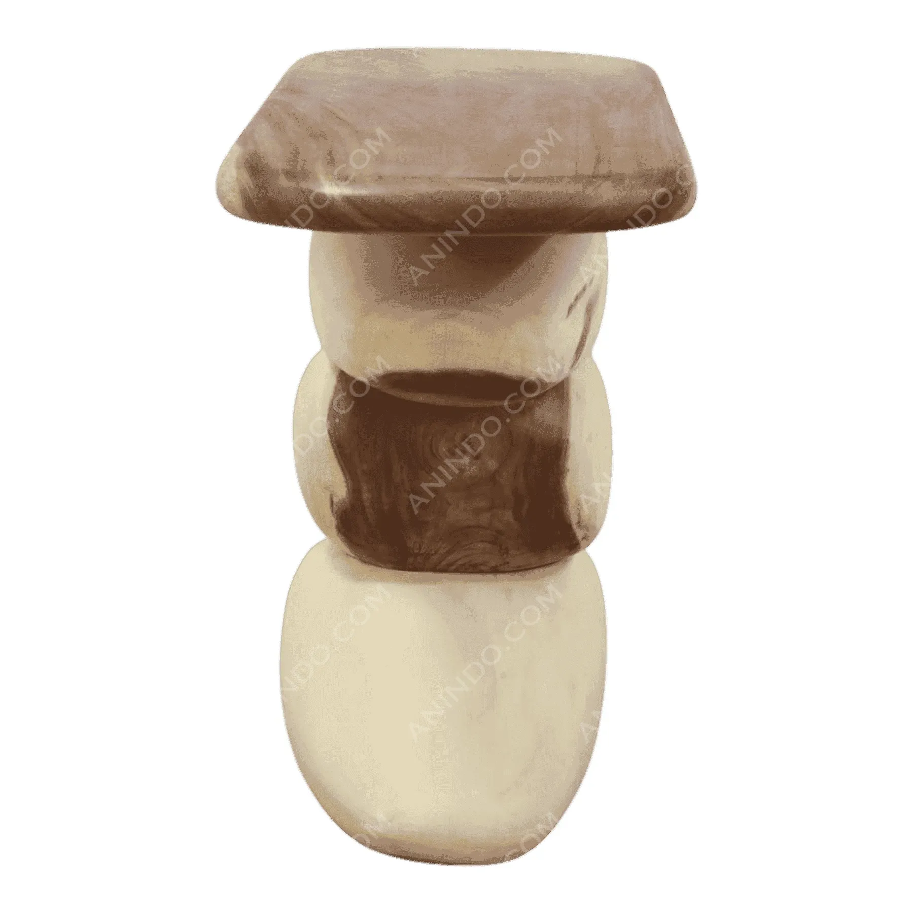 Modern wooden sculptural side table