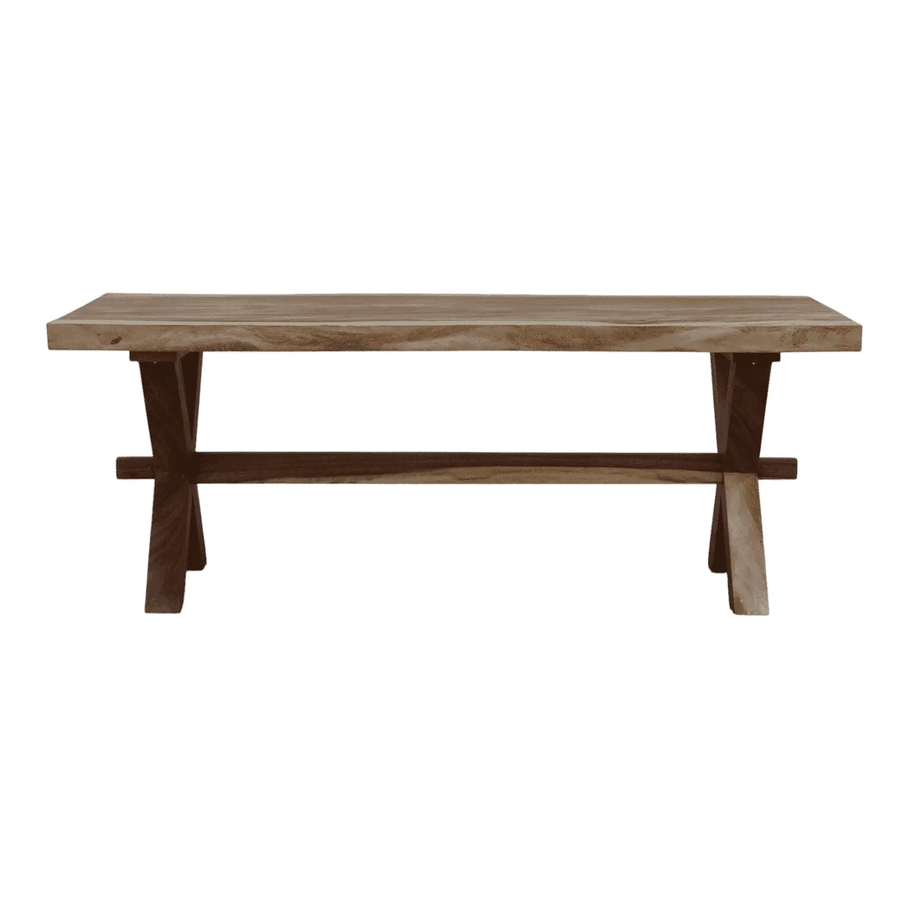 Wooden dining table with trestle base