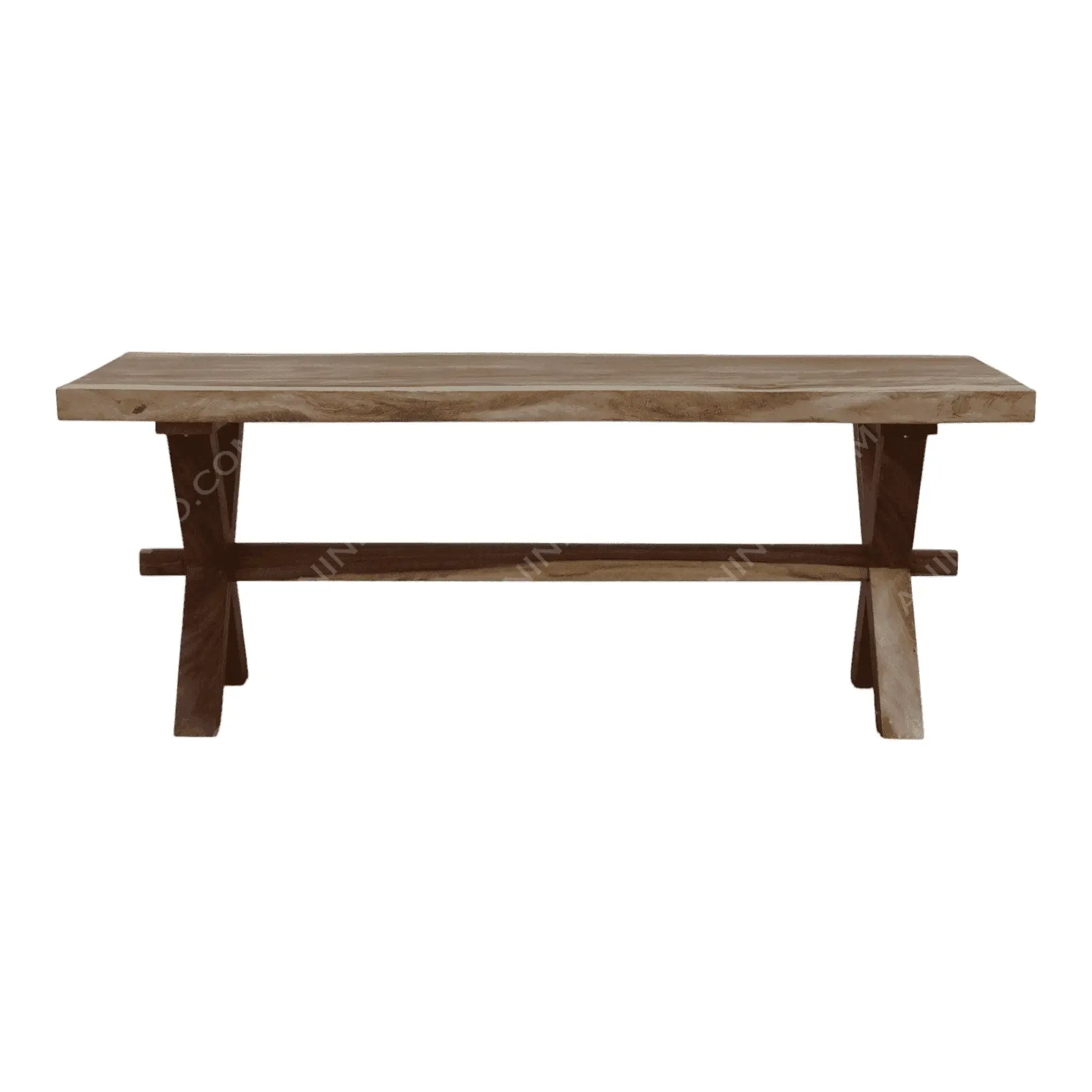 Wooden dining table with trestle base