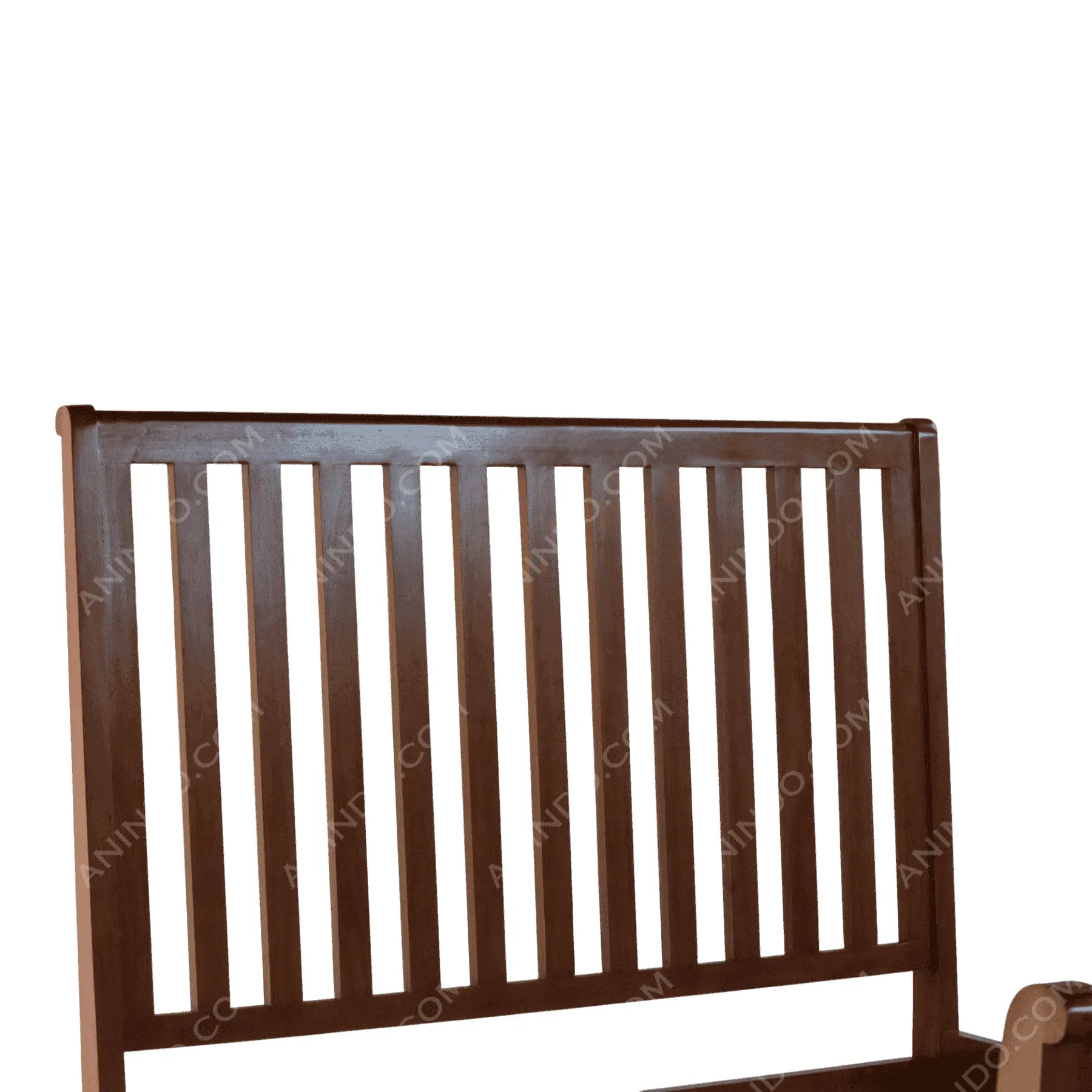 Wooden chair backrest with vertical slats
