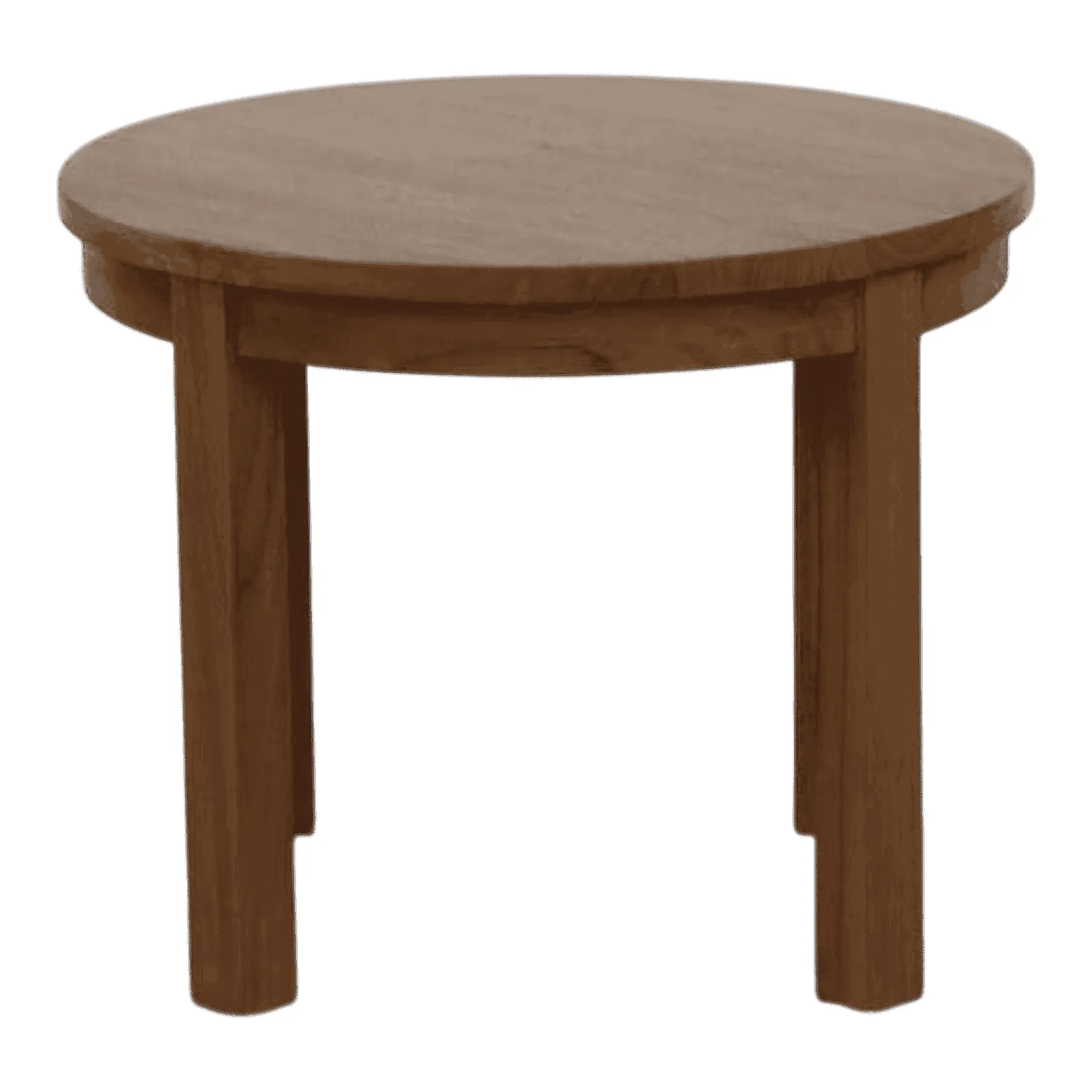 Round wooden coffee table with four legs
