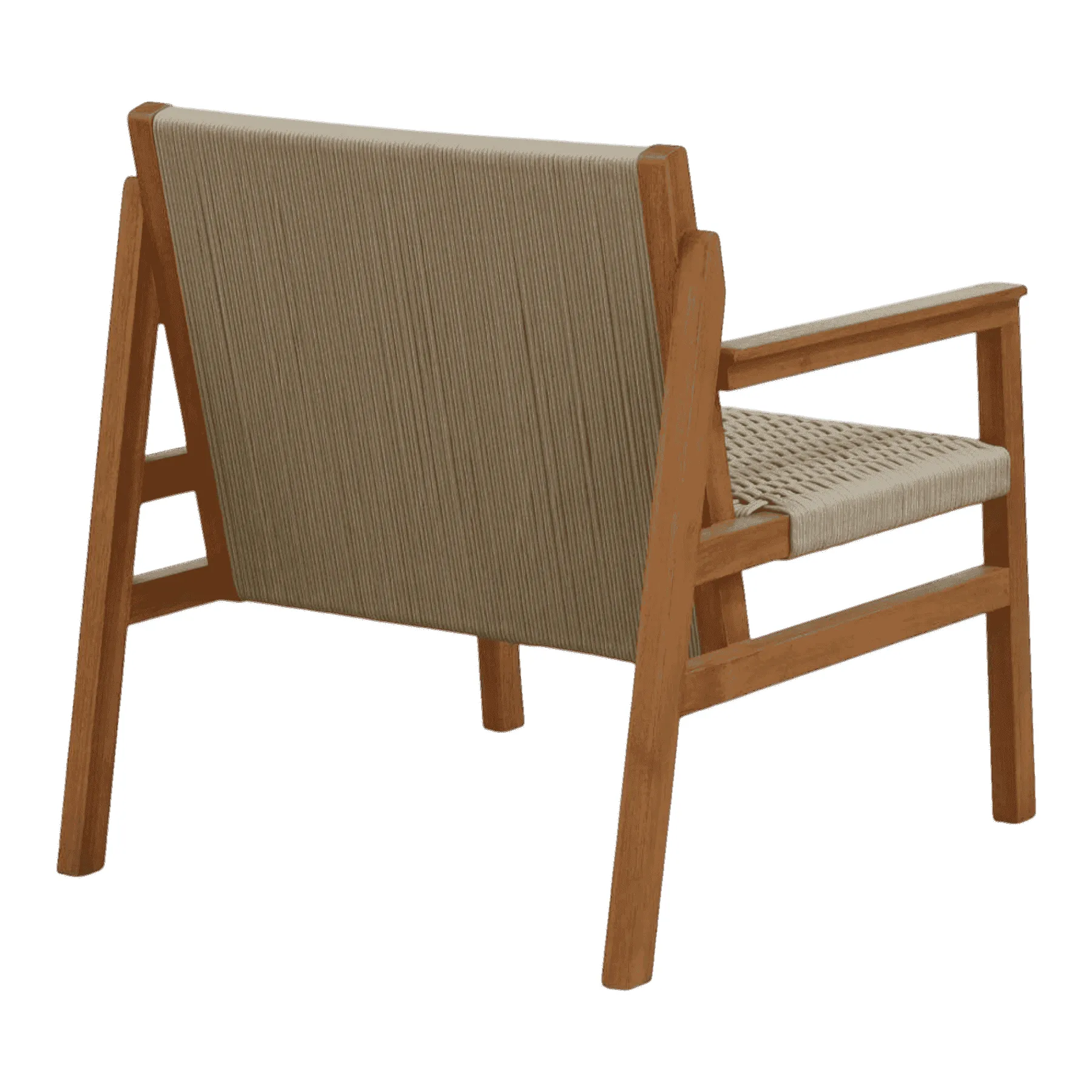 Wooden chair with woven seat and backrest