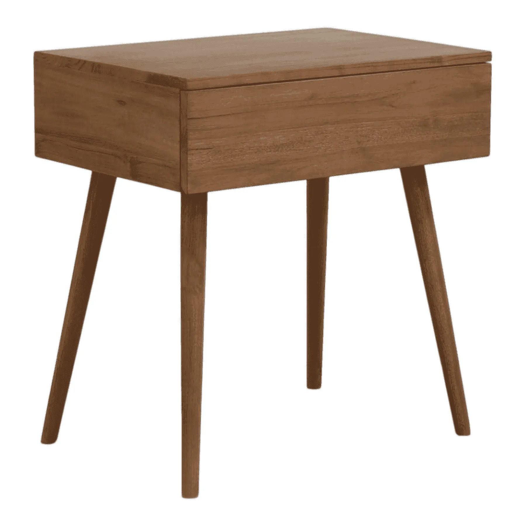 Modern wooden bedside table with four legs