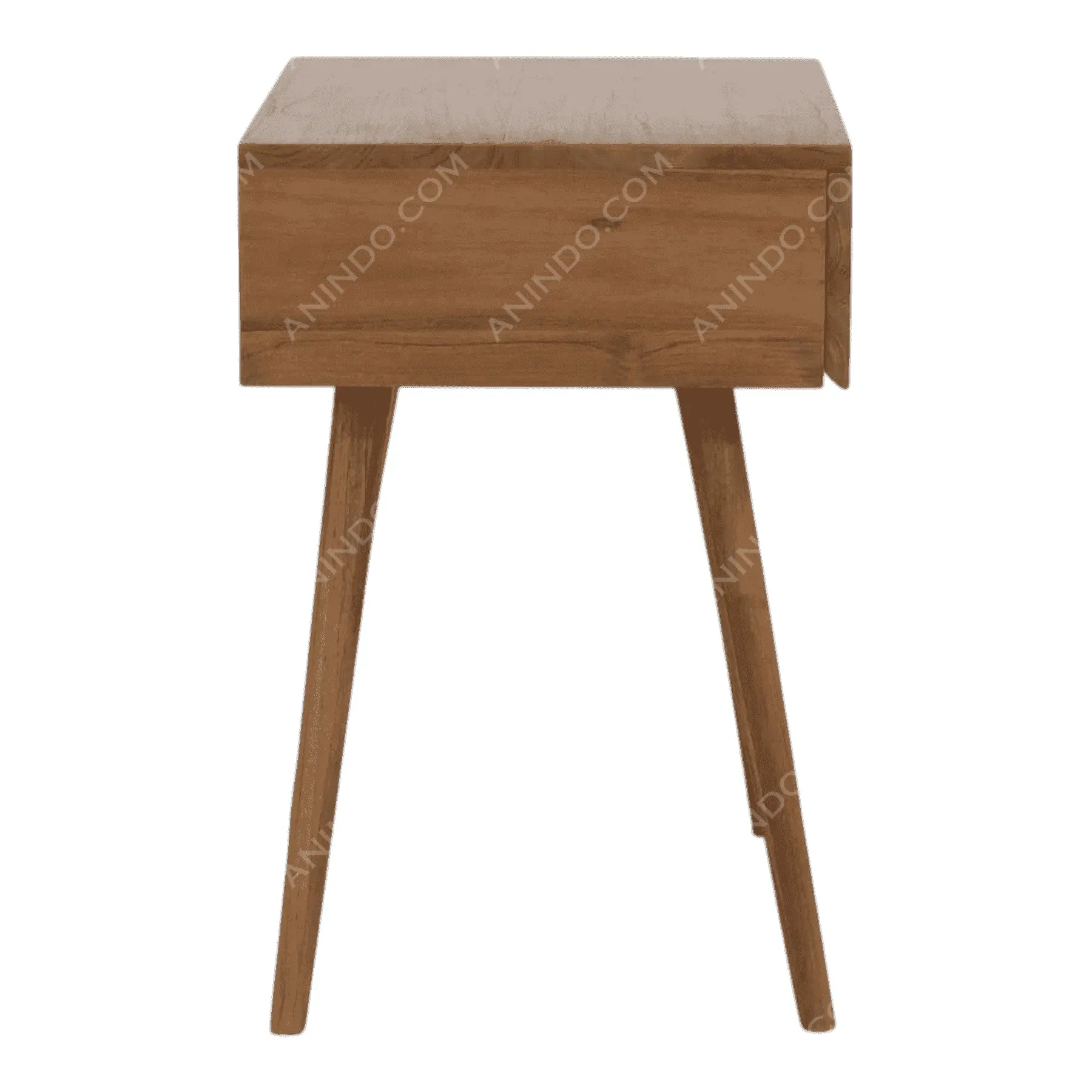 Mid-century modern wooden side table with drawer