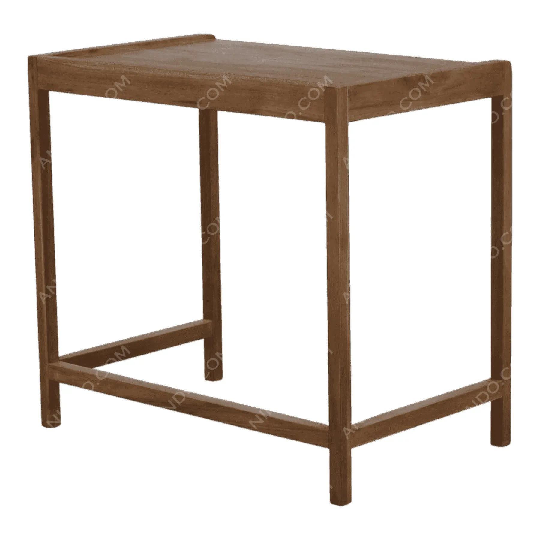 Simple wooden rectangular side table