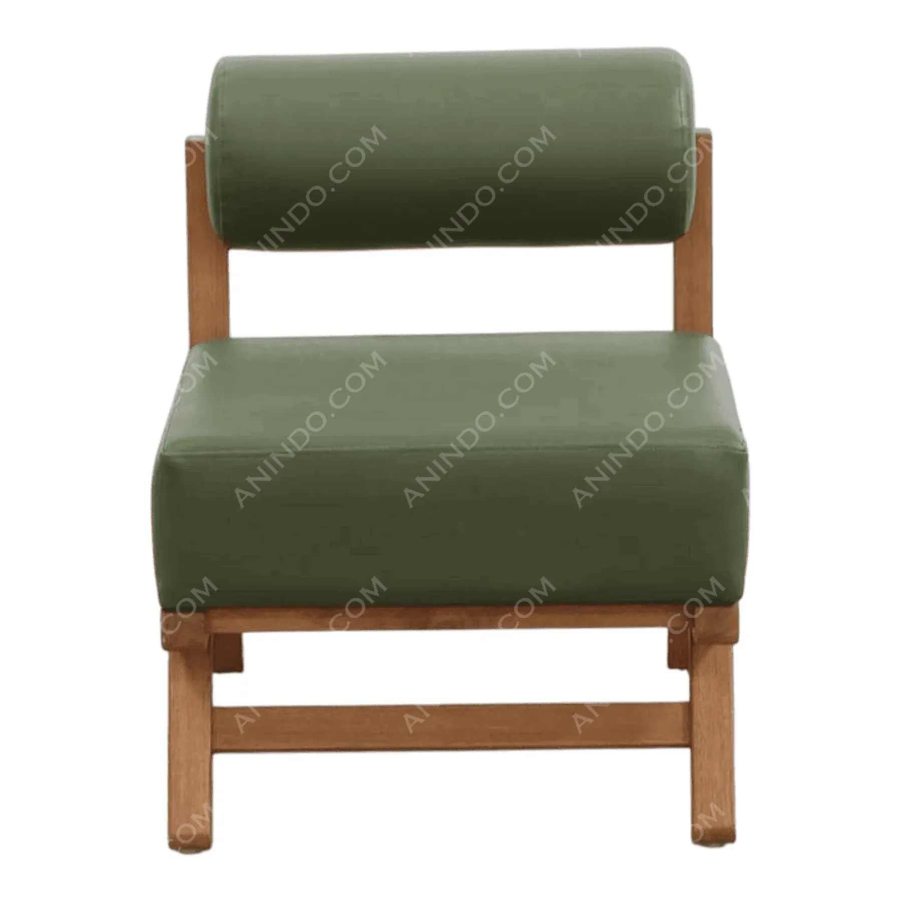 Green cushioned wooden chair