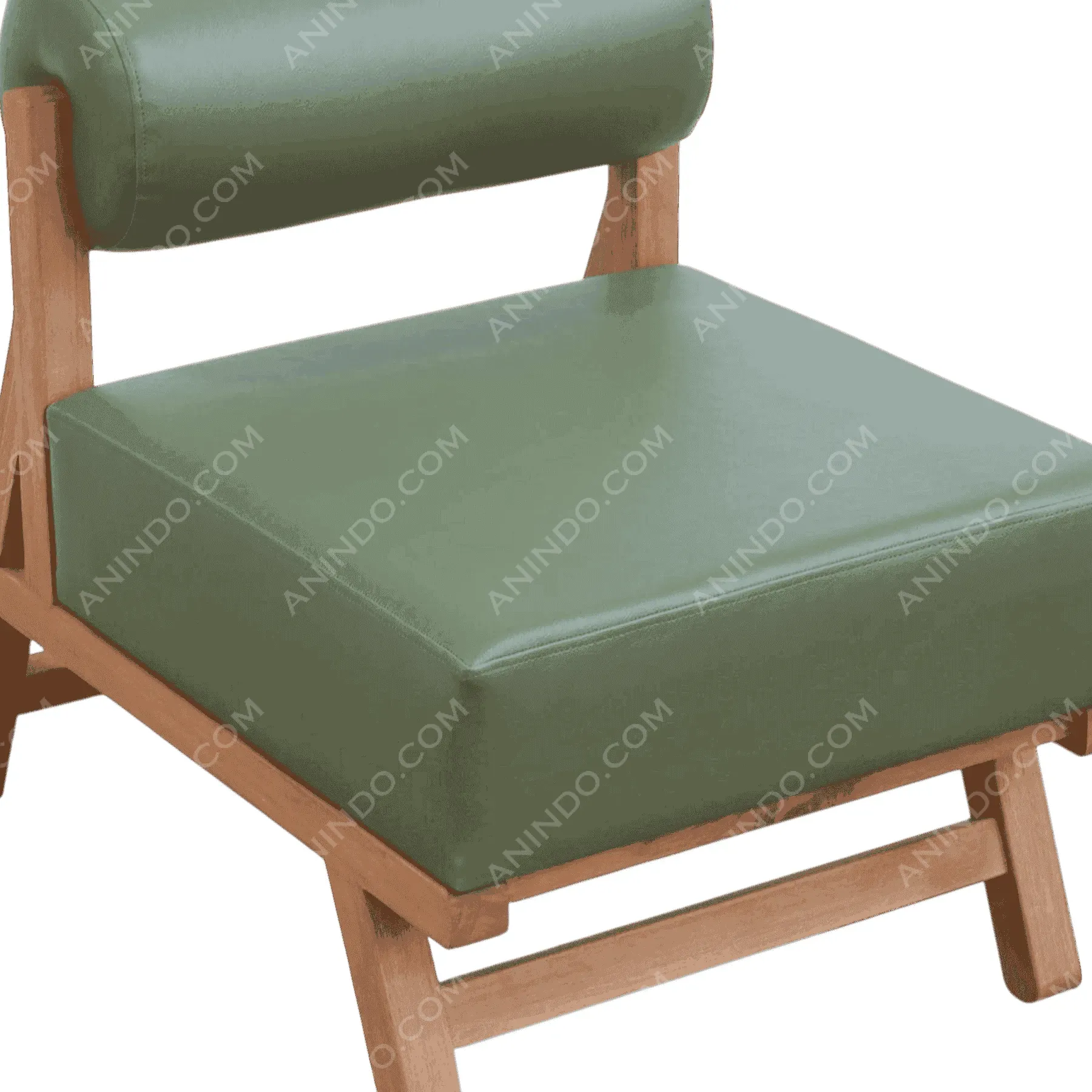 Green cushioned wooden chair design
