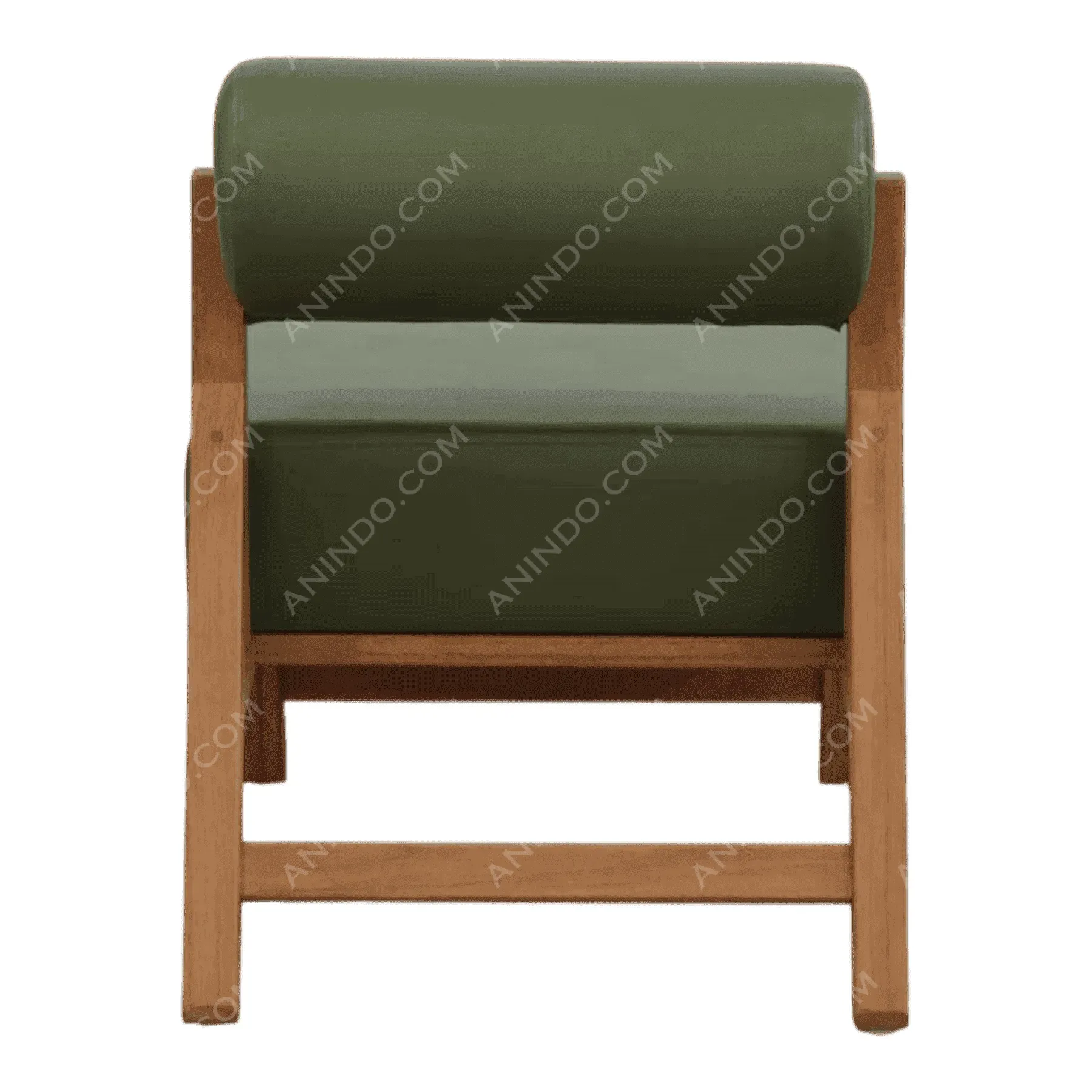 Modern green cushioned wooden chair