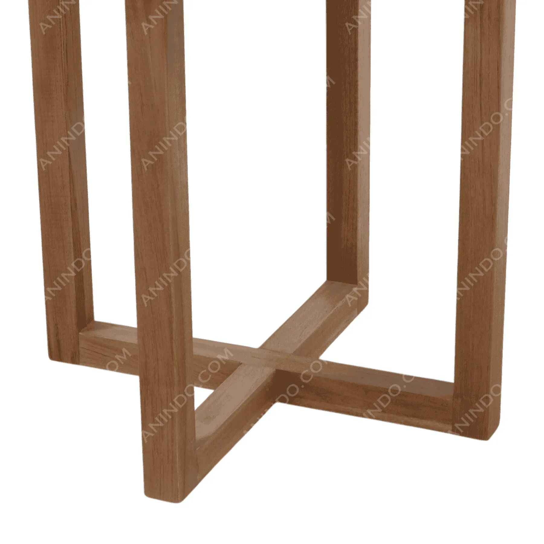 Wooden table legs with cross support design