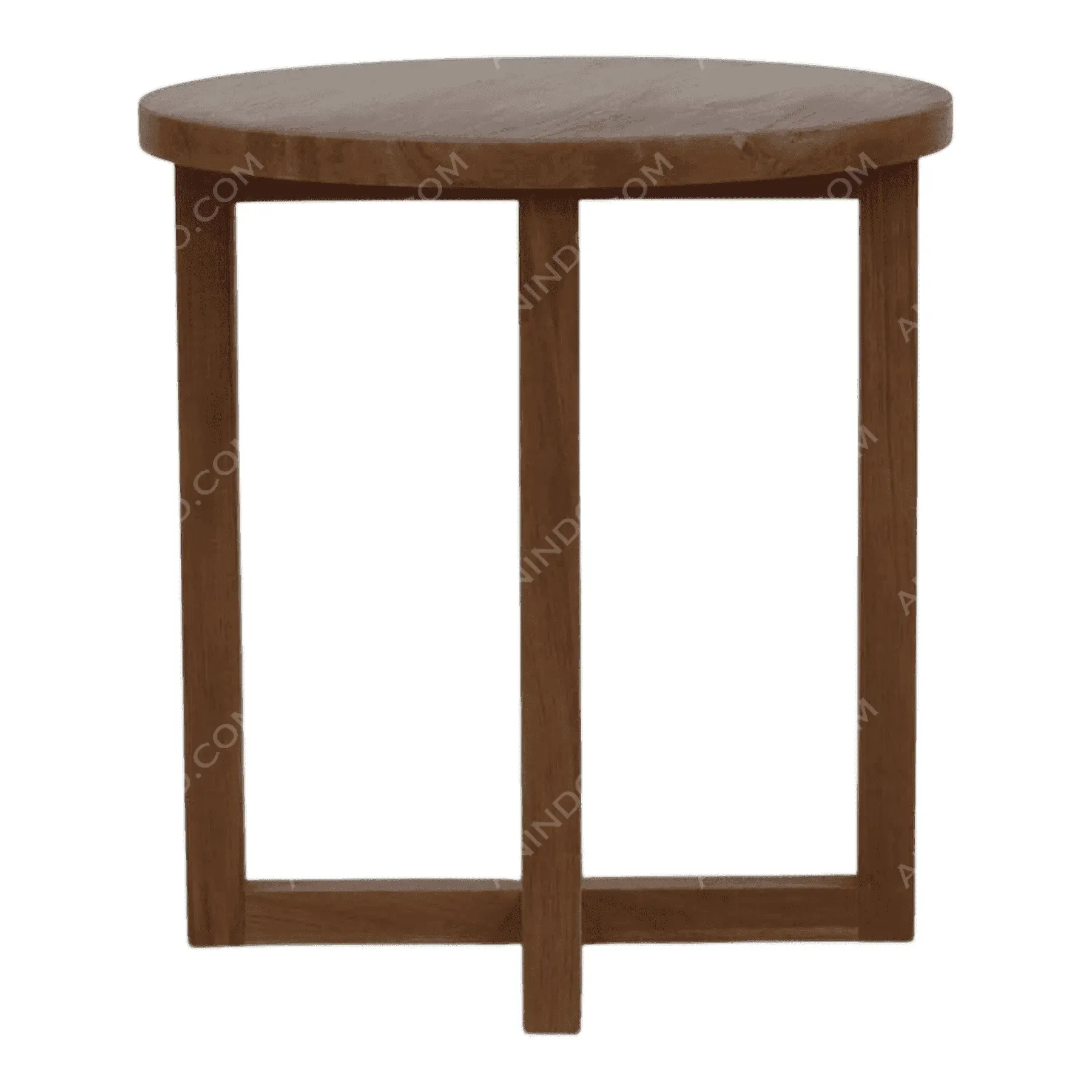 Round wooden side table with modern design