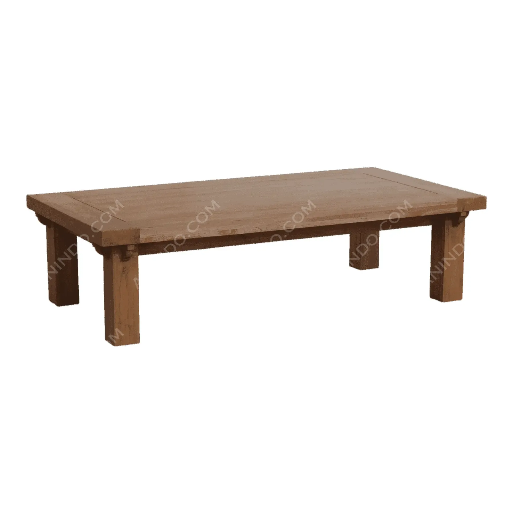 Rectangular wooden coffee table with sturdy legs