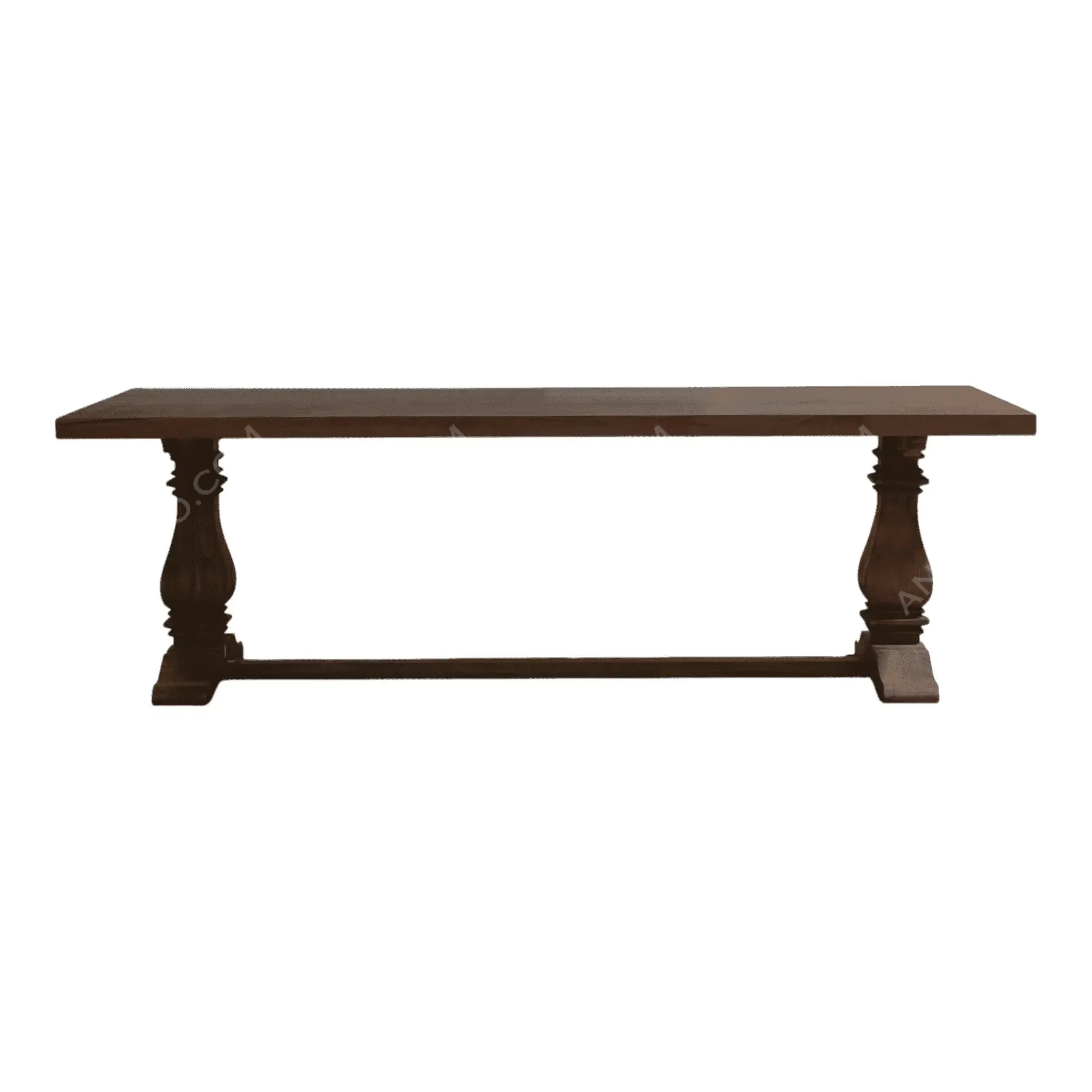 Dark wooden rectangular dining table