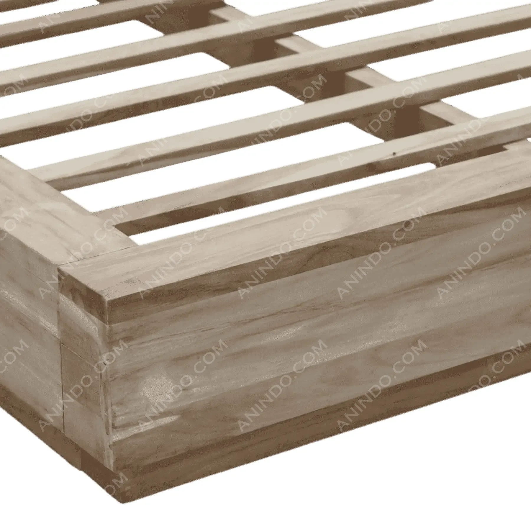 Wooden bed frame with slatted base