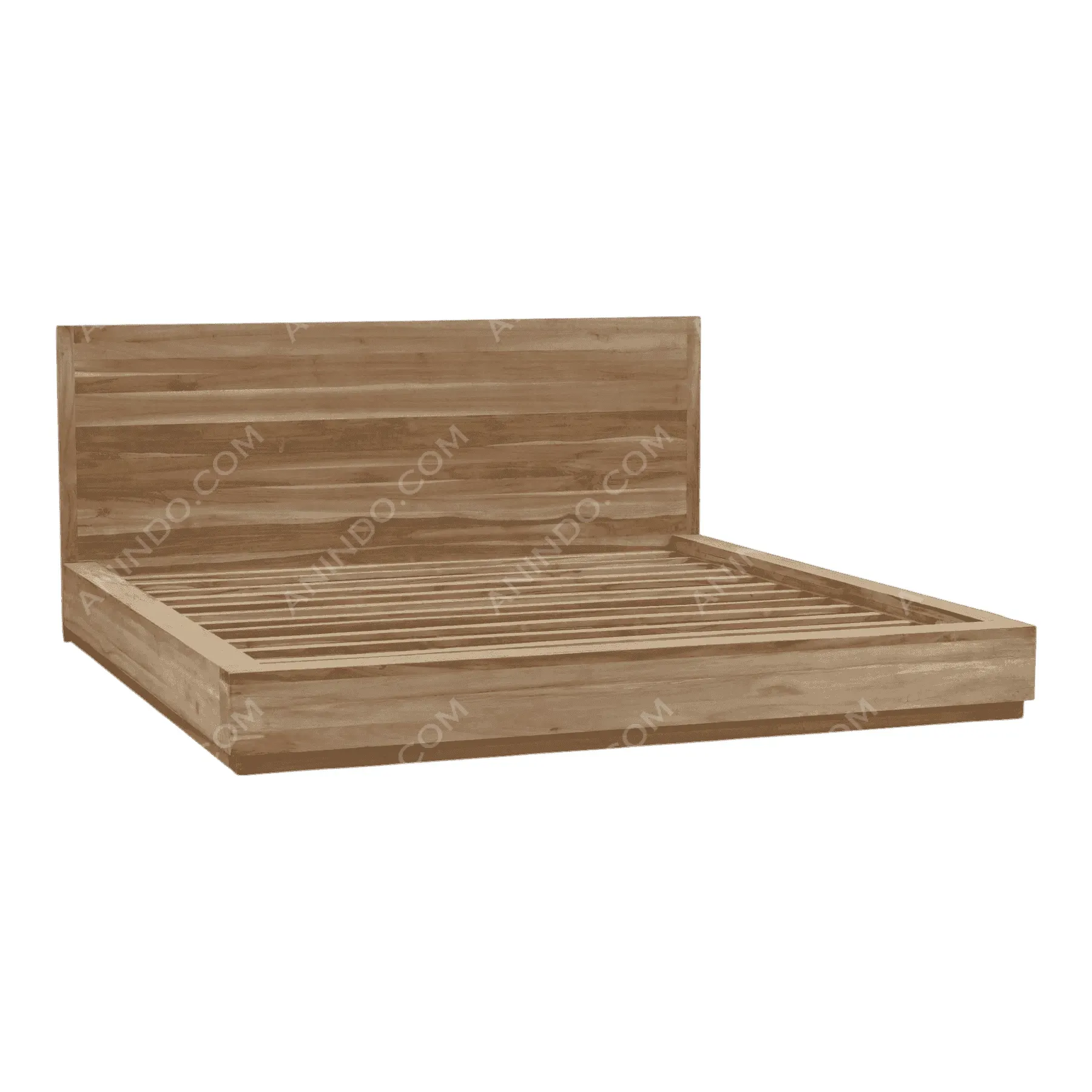 Wooden bed frame with headboard