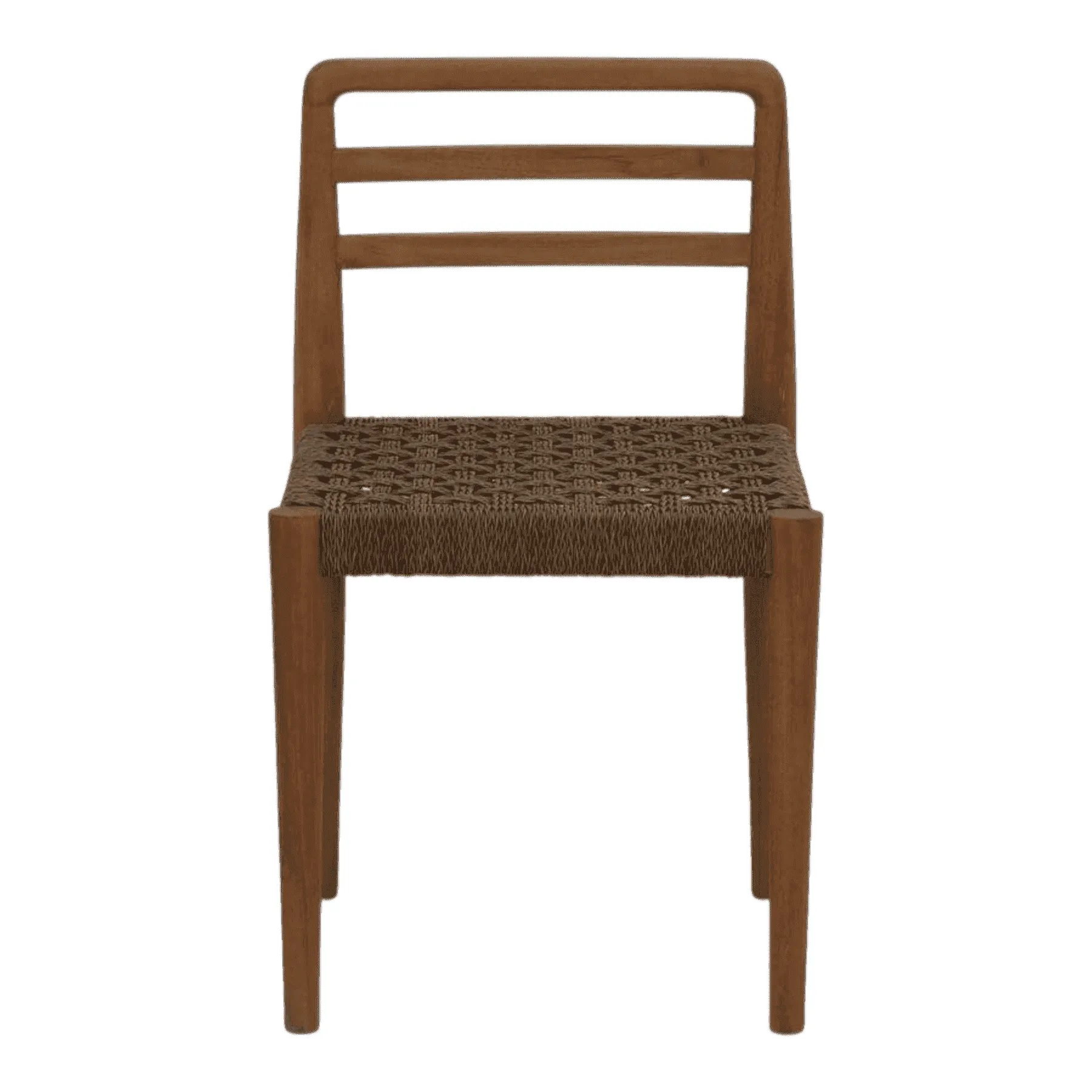 Wood chair with woven seat design
