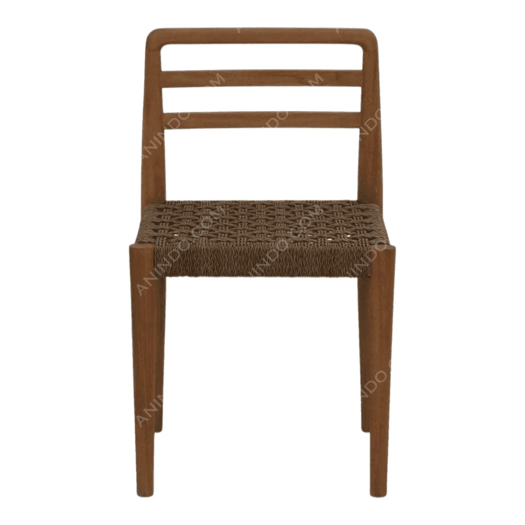 Wood chair with woven seat design