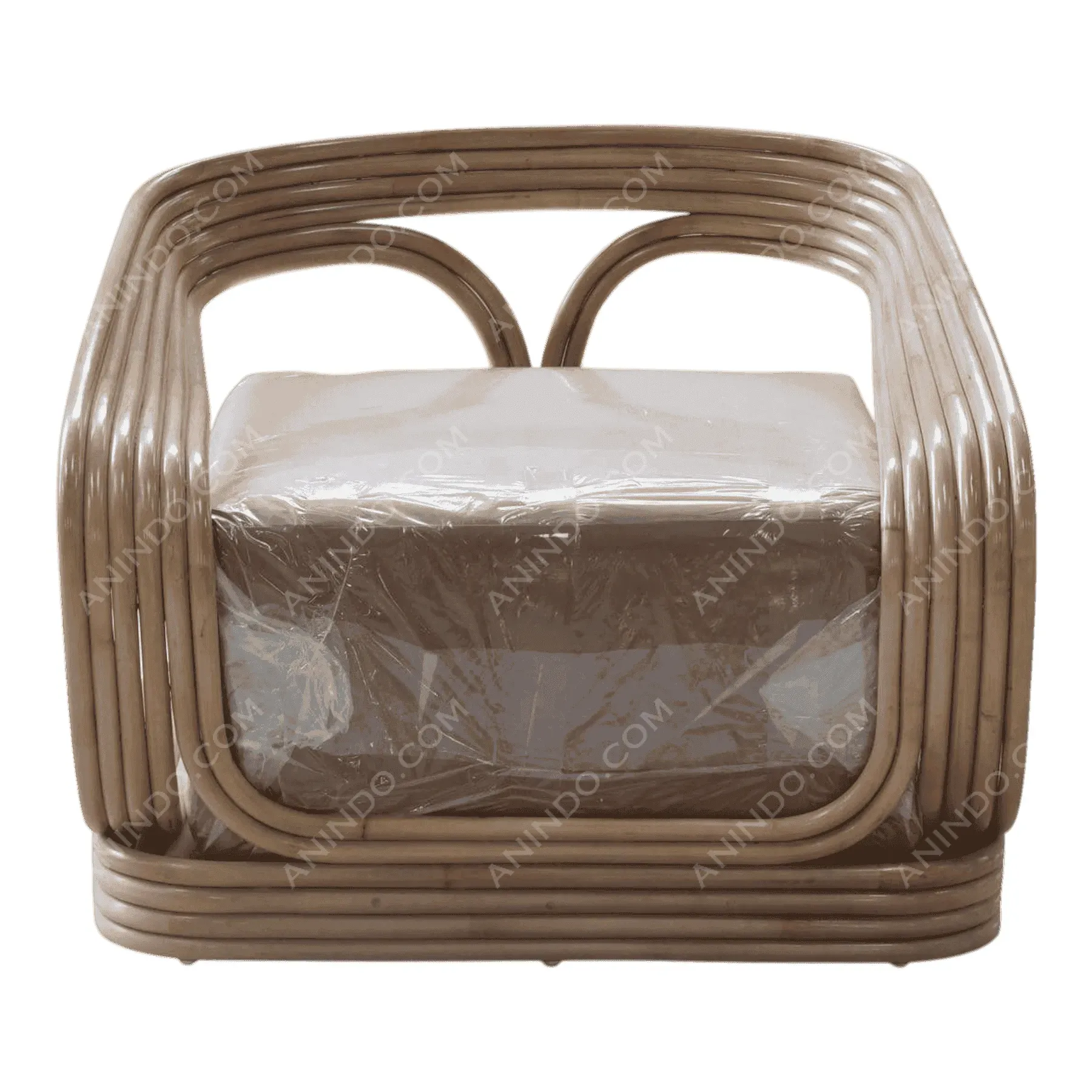 Modern rattan armchair with cushion