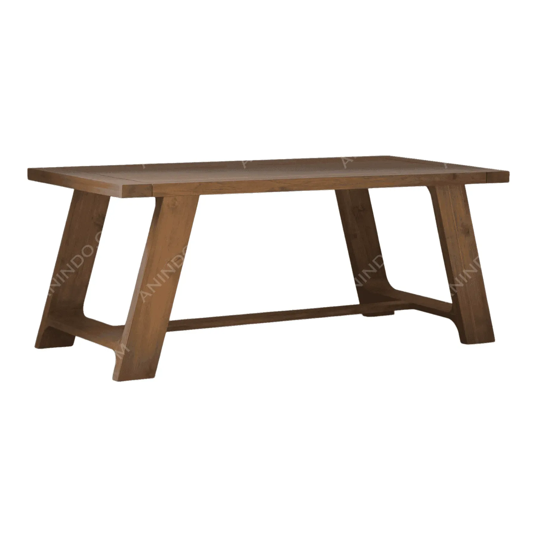 Modern wooden dining table with angled legs