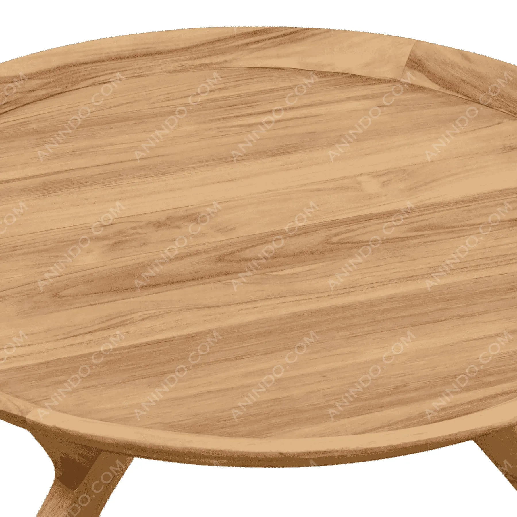 Round wooden coffee table surface