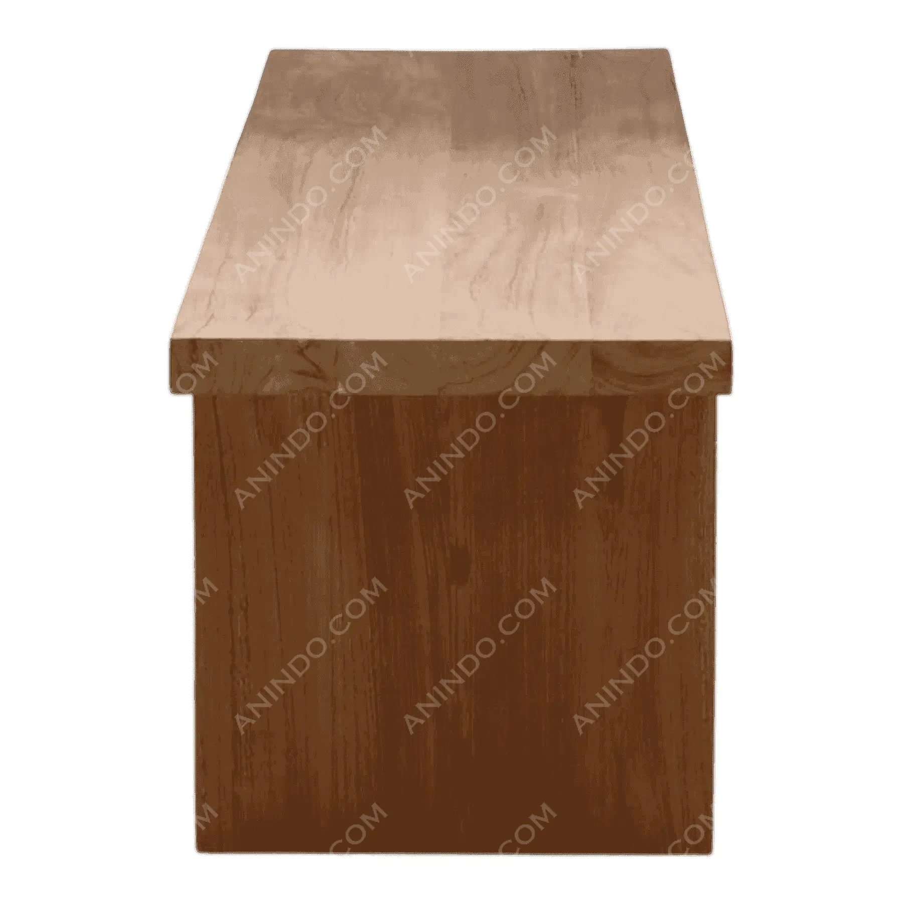 Rectangular wooden bench with smooth surface