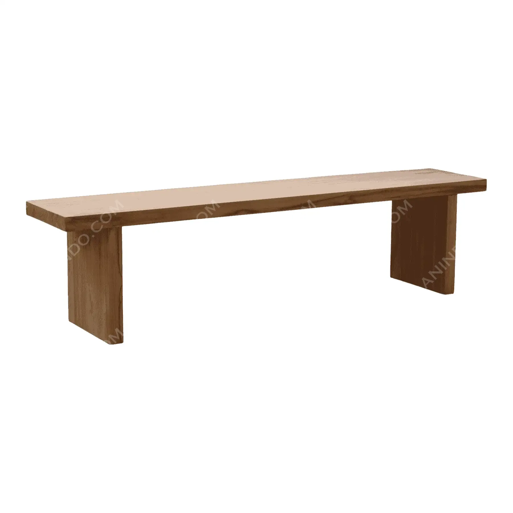 Simple wooden bench with flat seat