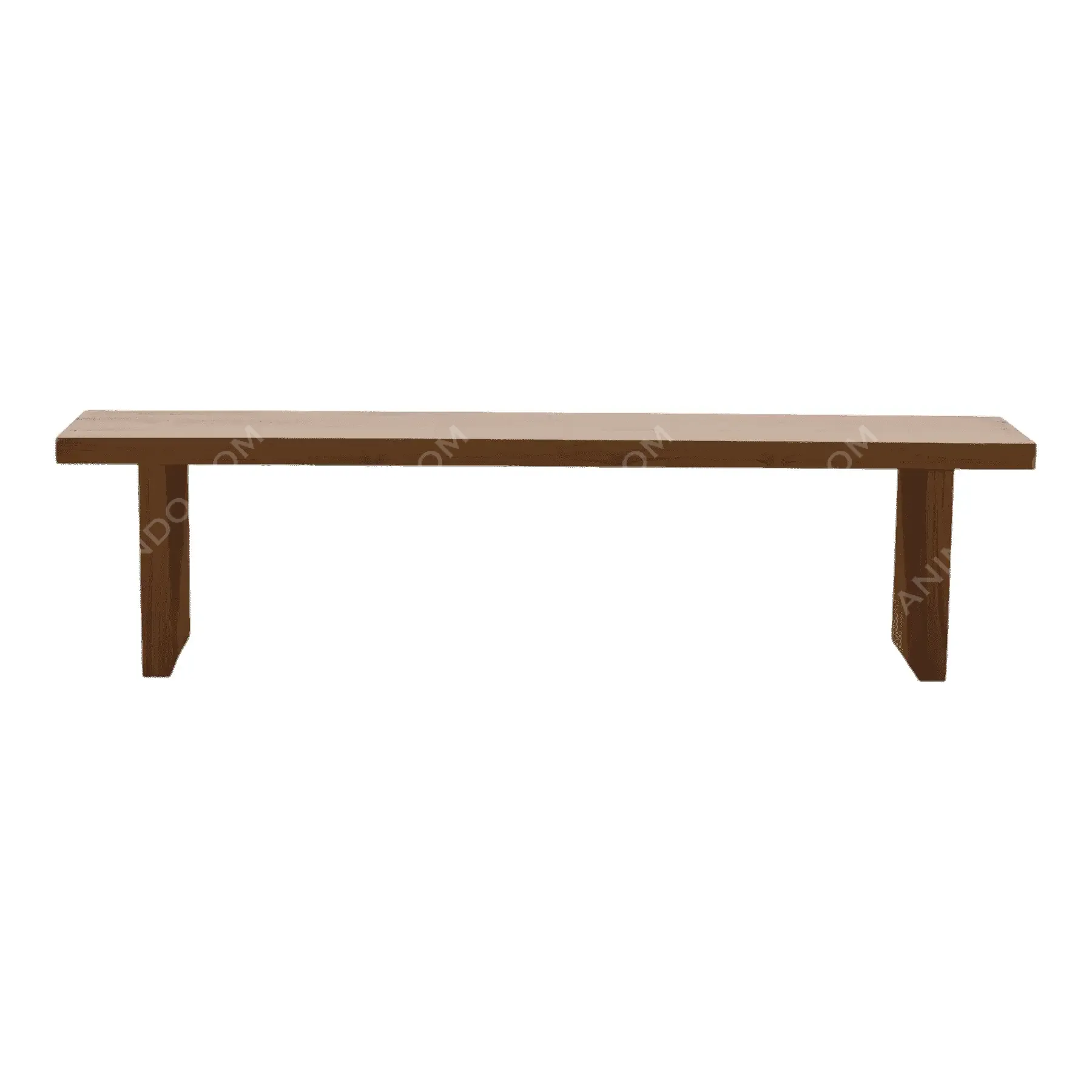 Simple wooden bench with flat top