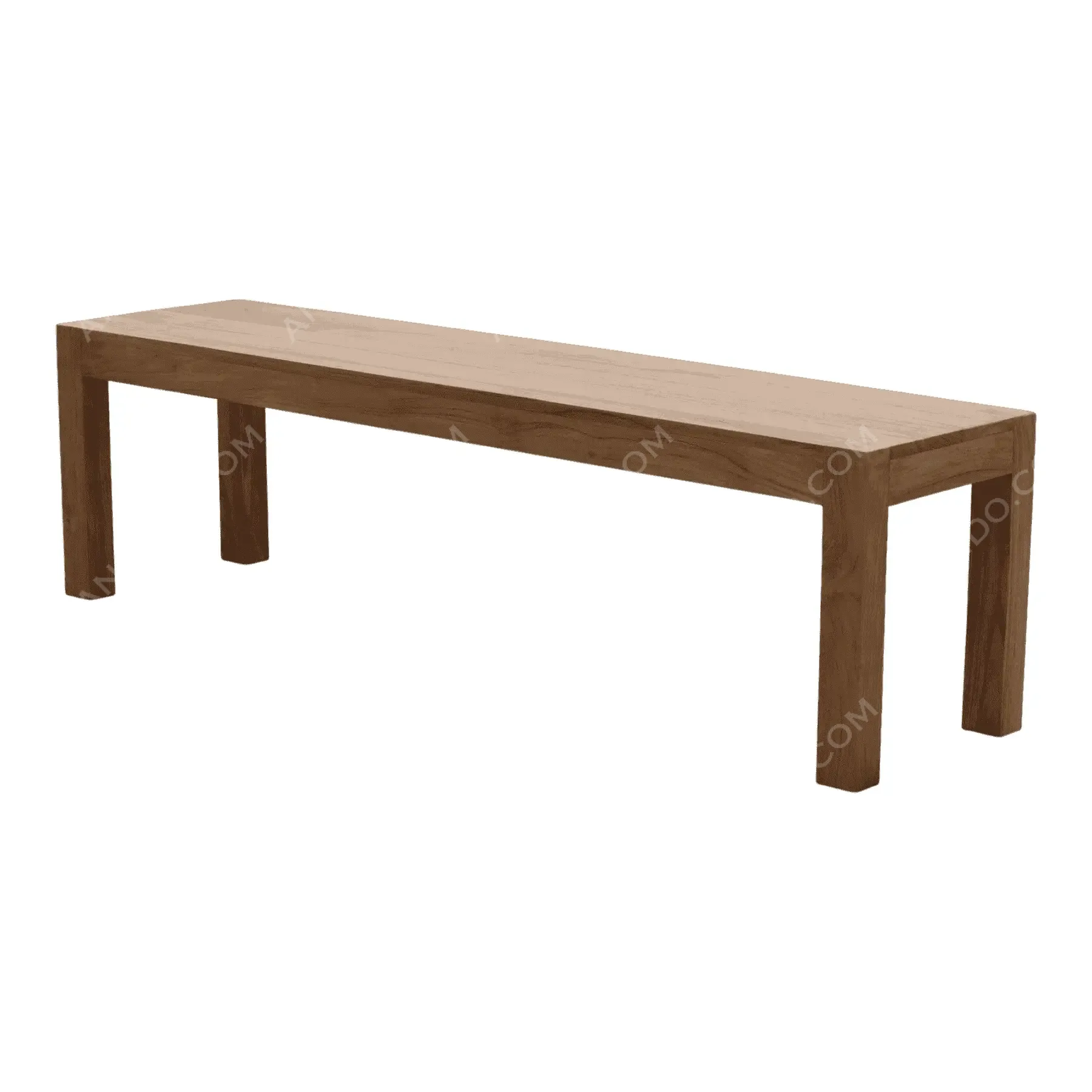 Simple wooden bench with rectangular design