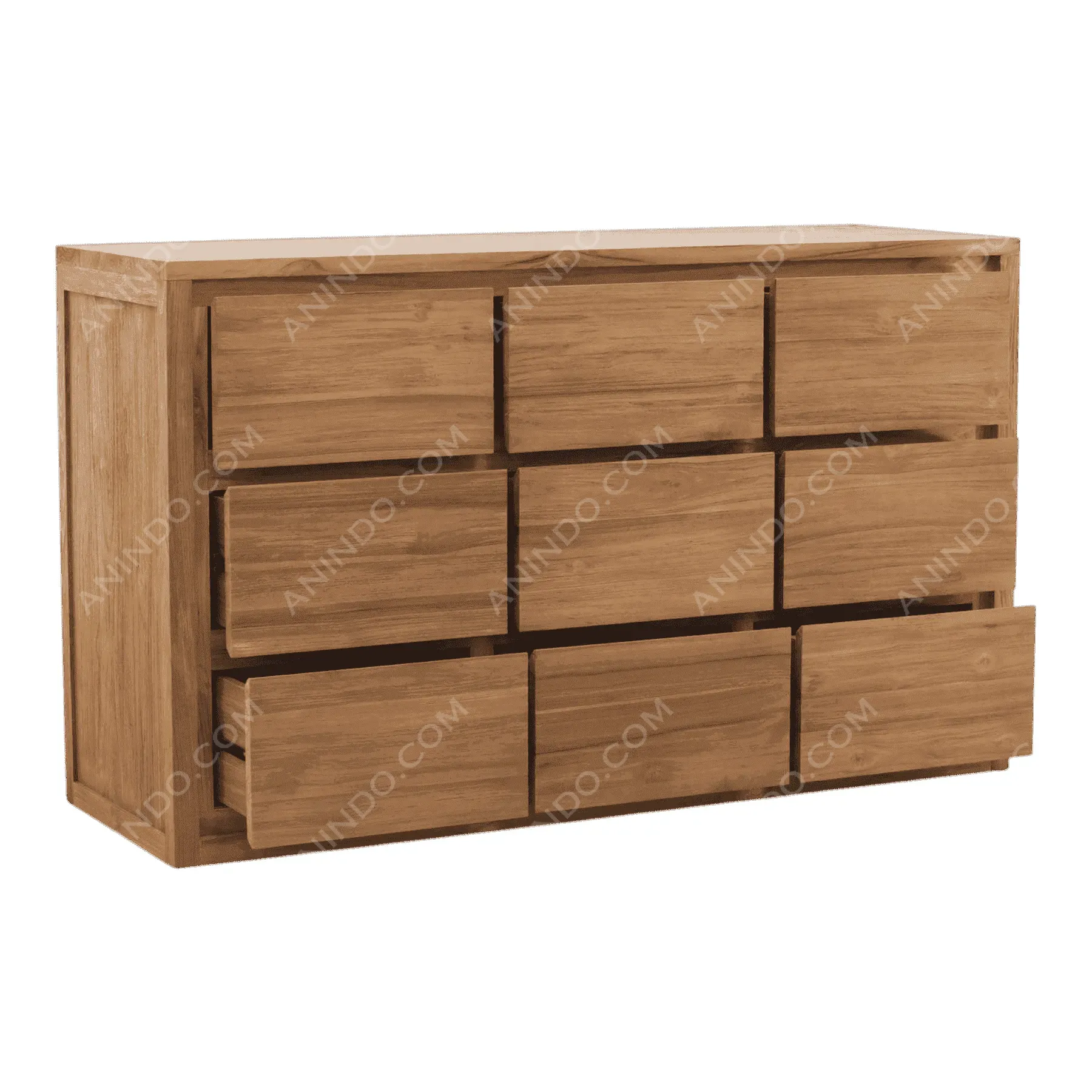 Modern wooden dresser with several drawers