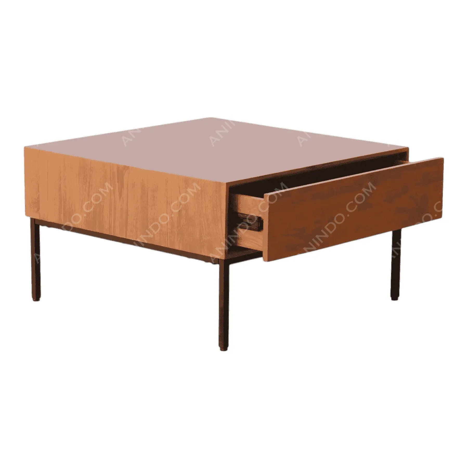 Minimalist Metal-Leg Side Table - Image 3