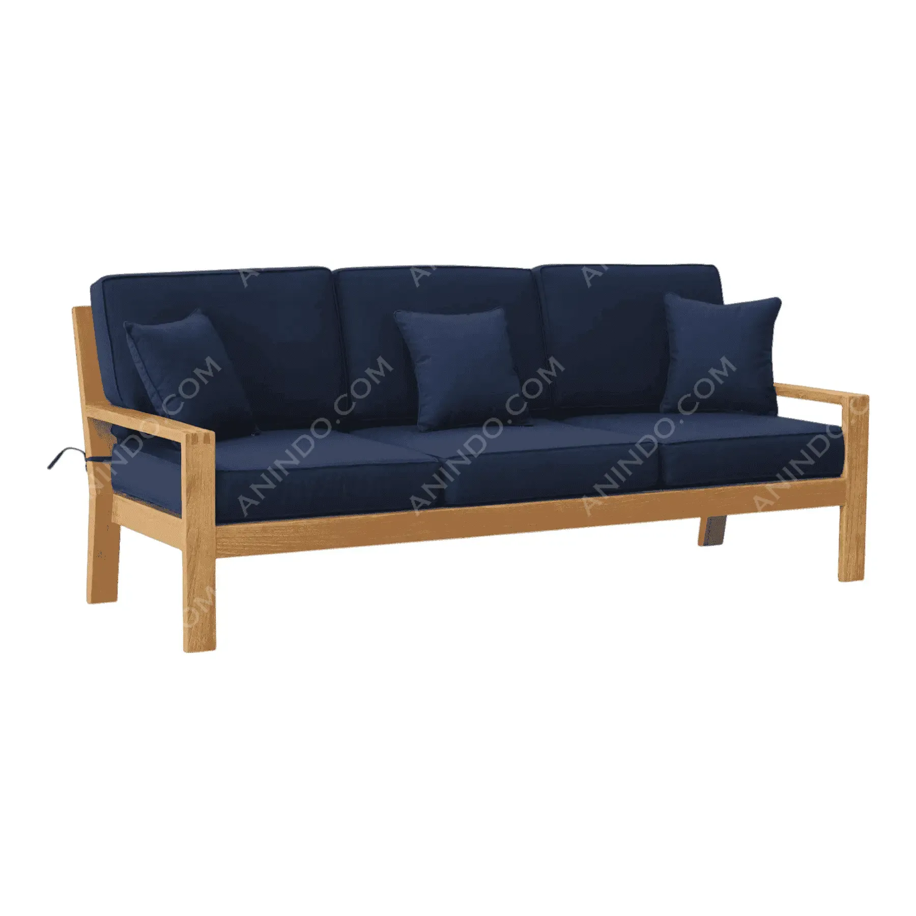 Oslo Teak & Navy Sofa - Image 2