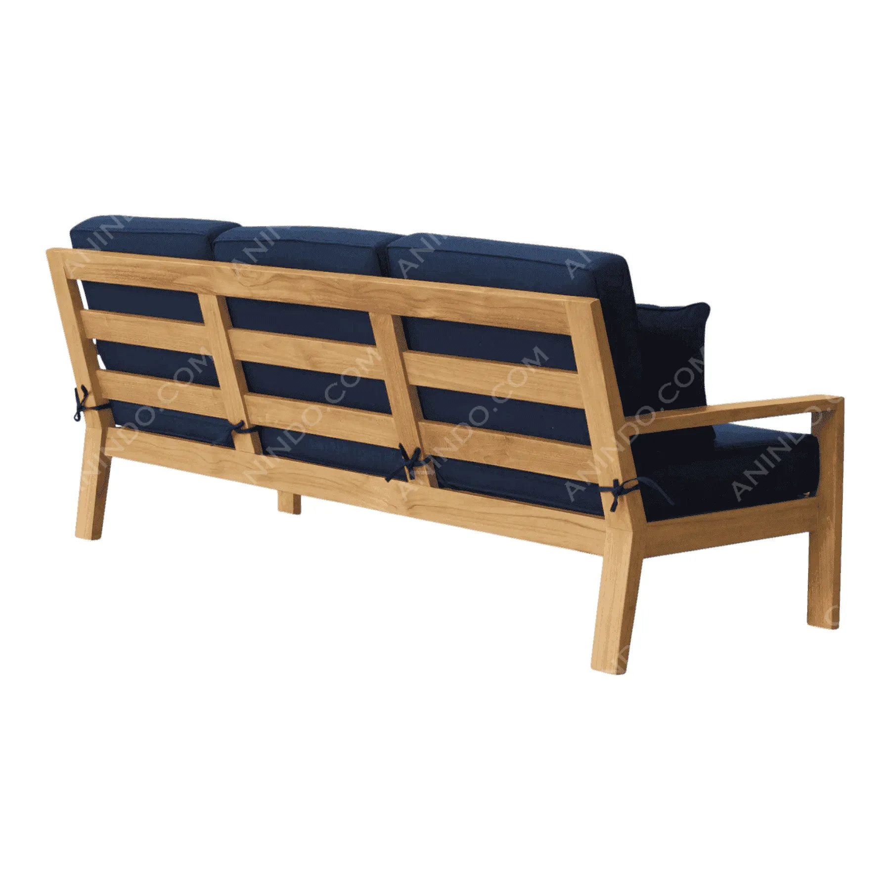 Oslo Teak & Navy Sofa - Image 6