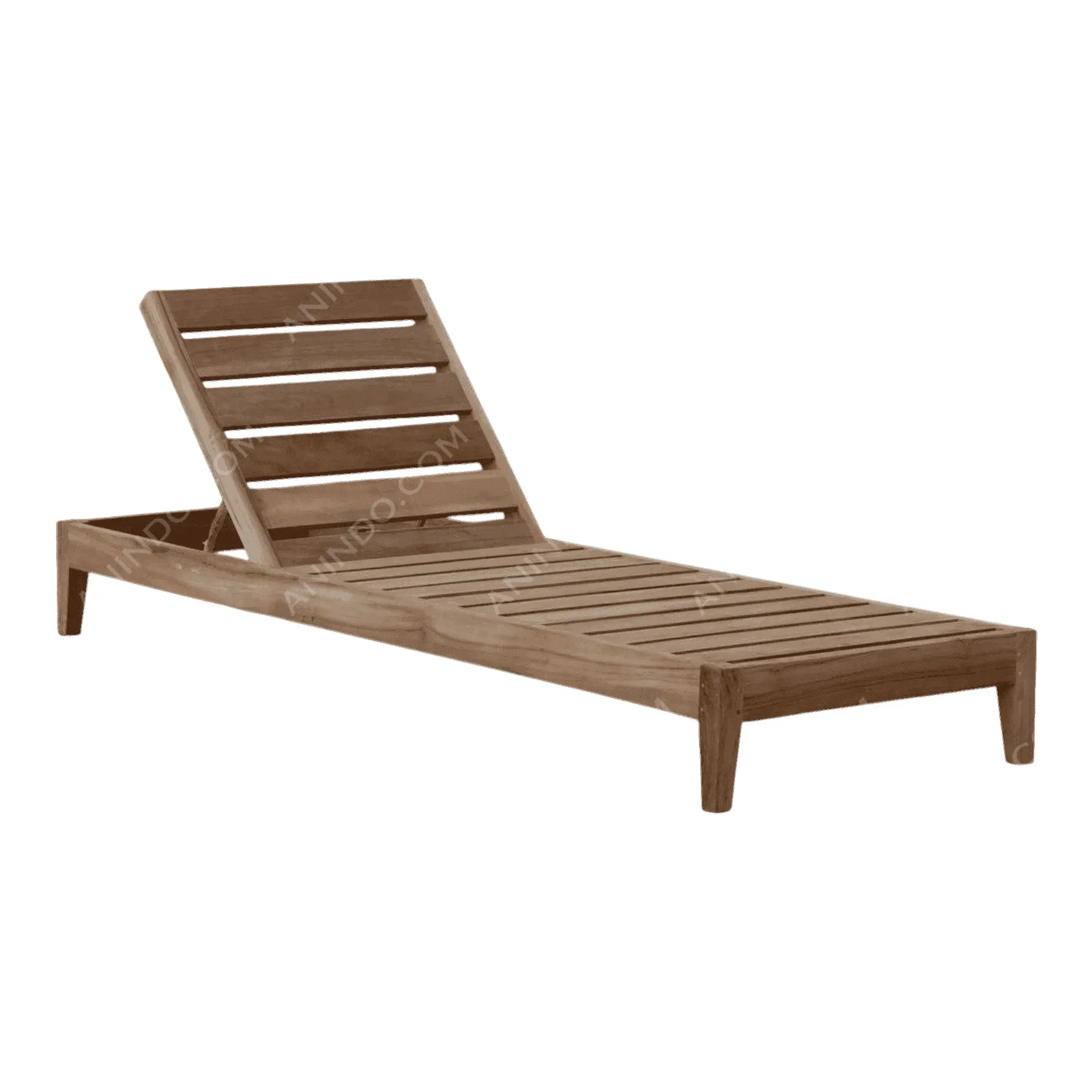 Linear Teak Sun Lounger - Image 2