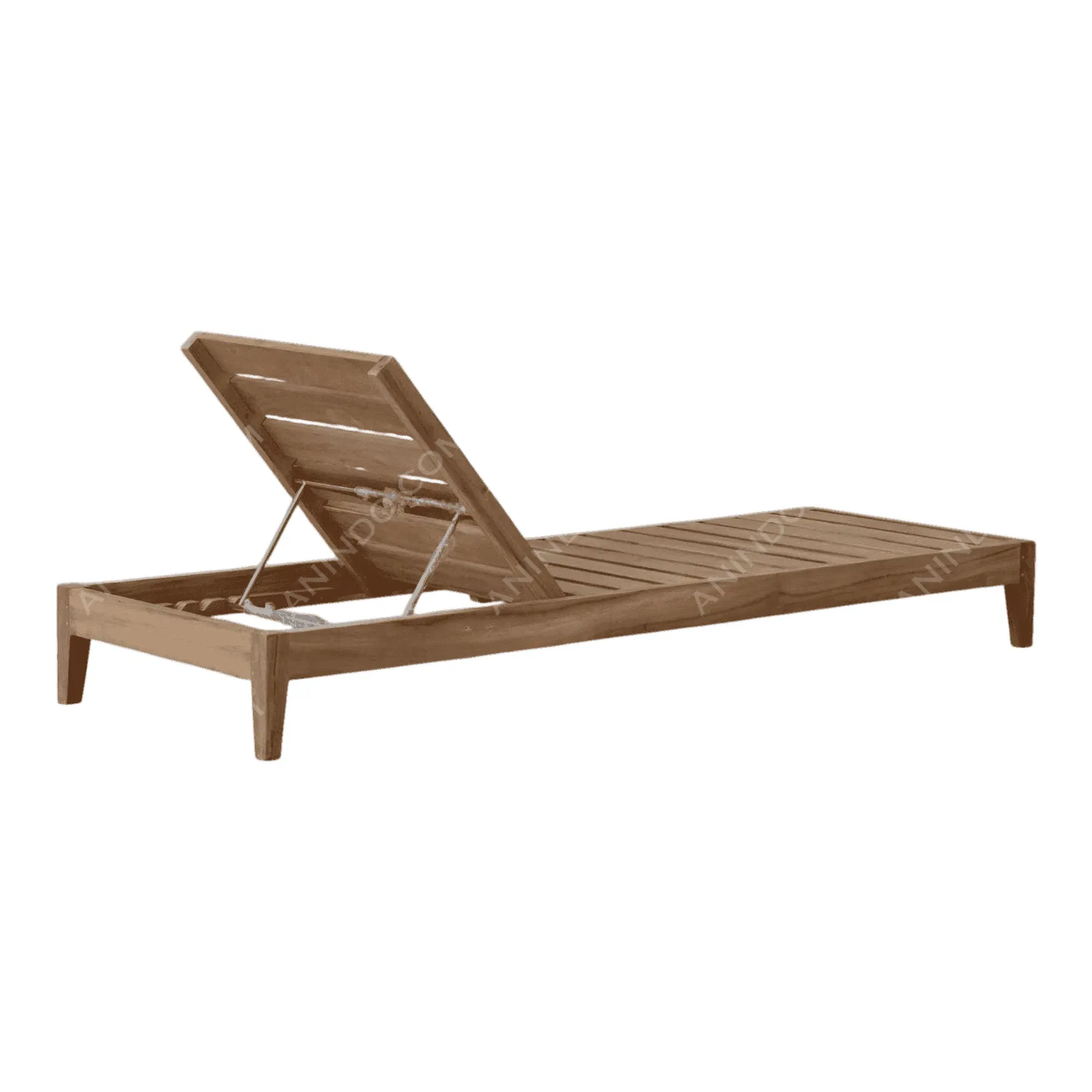Linear Teak Sun Lounger - Image 4