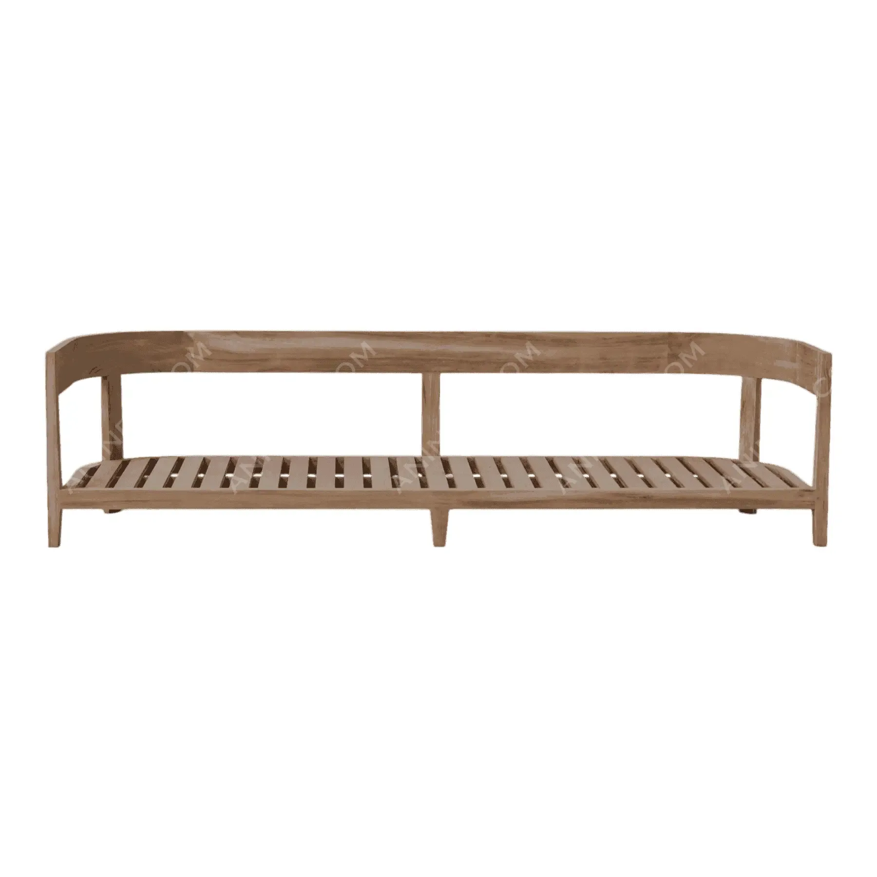 Curved-Back Teak Sofa Frame