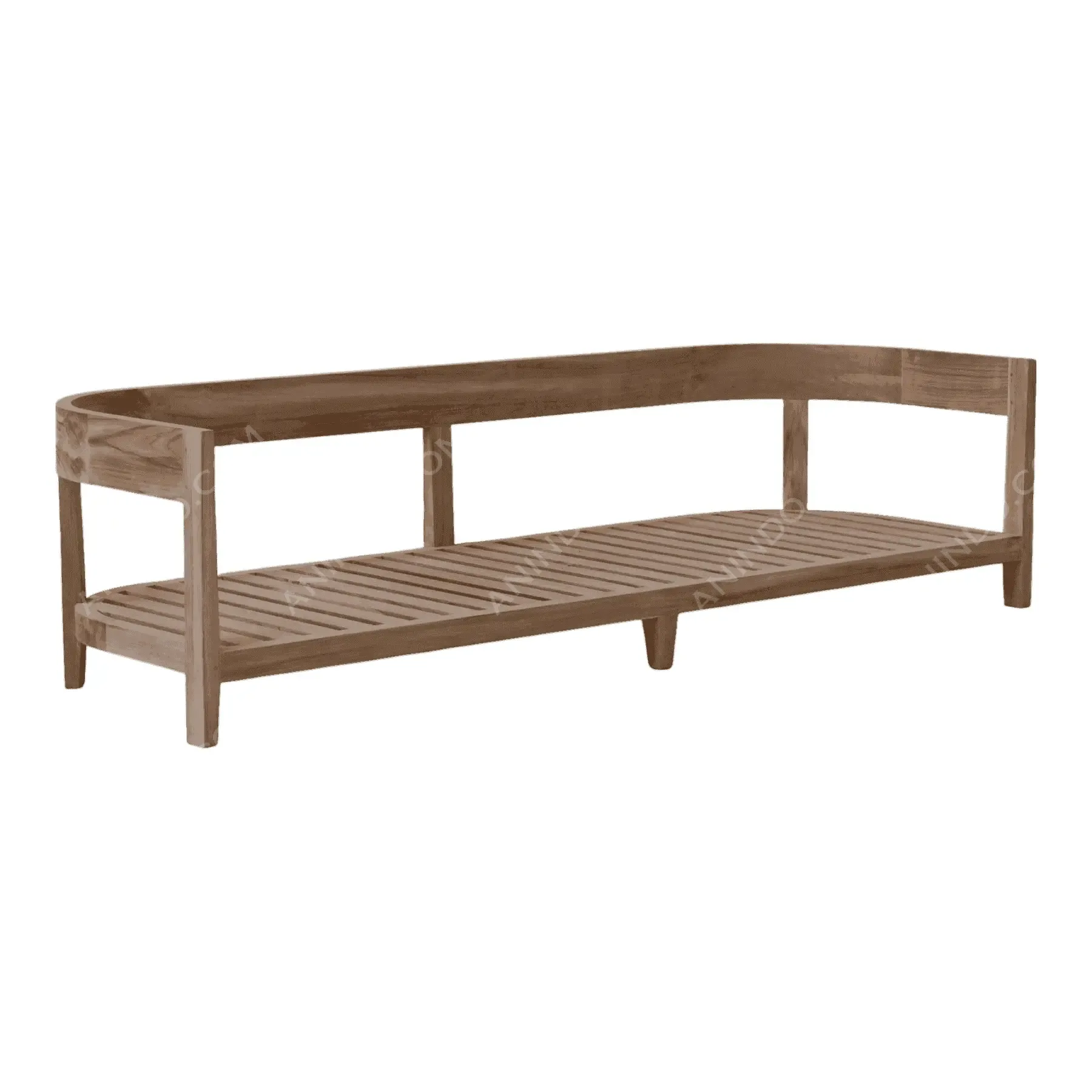 Curved-Back Teak Sofa Frame - Image 2