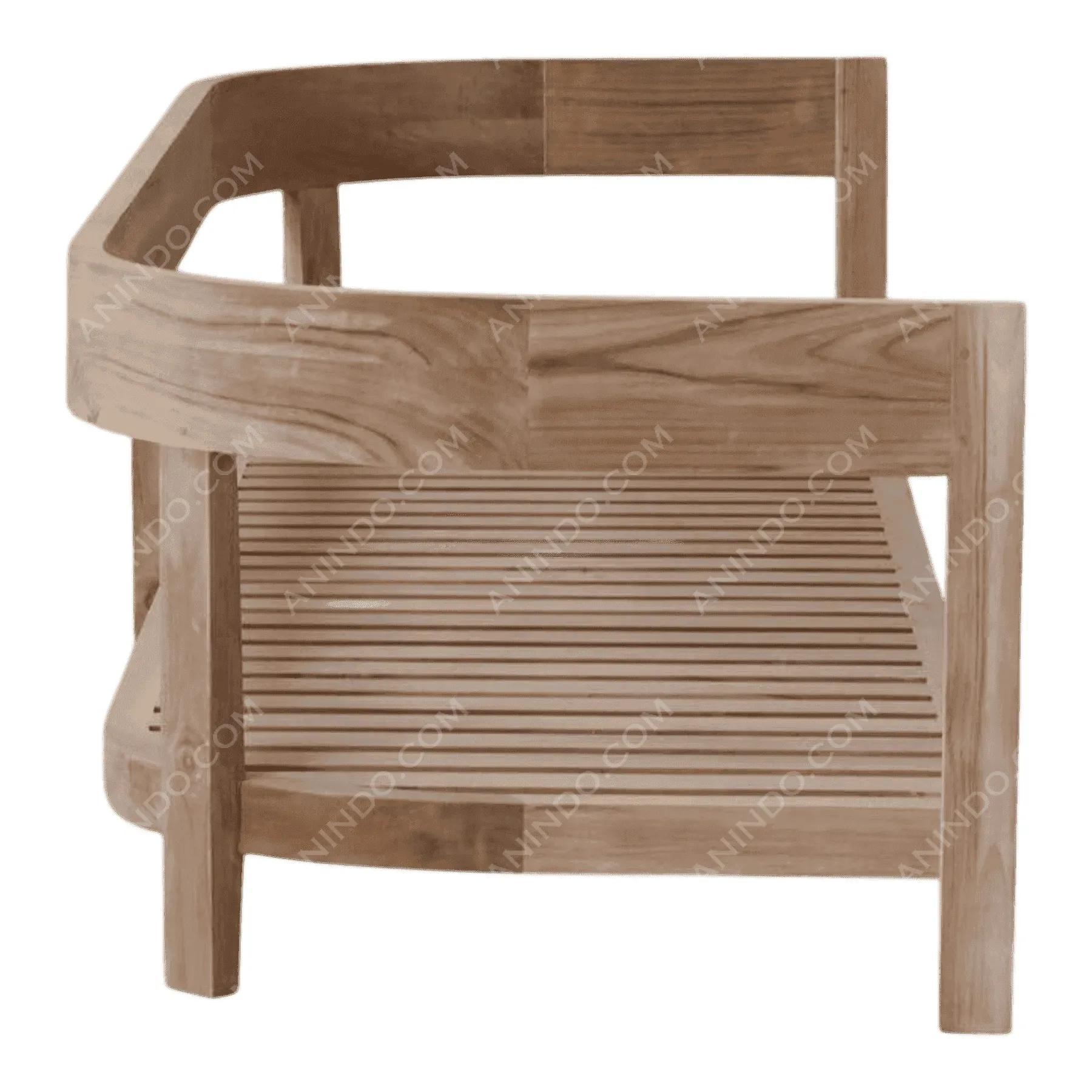 Curved-Back Teak Sofa Frame - Image 3