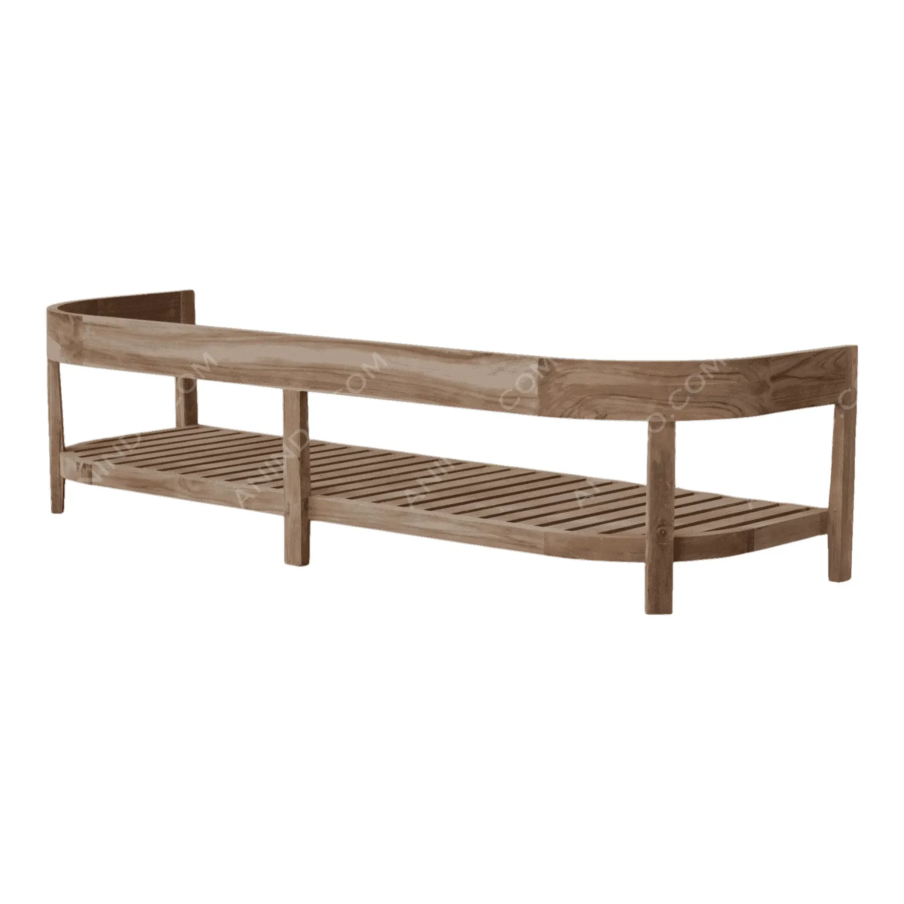 Curved-Back Teak Sofa Frame - Image 4