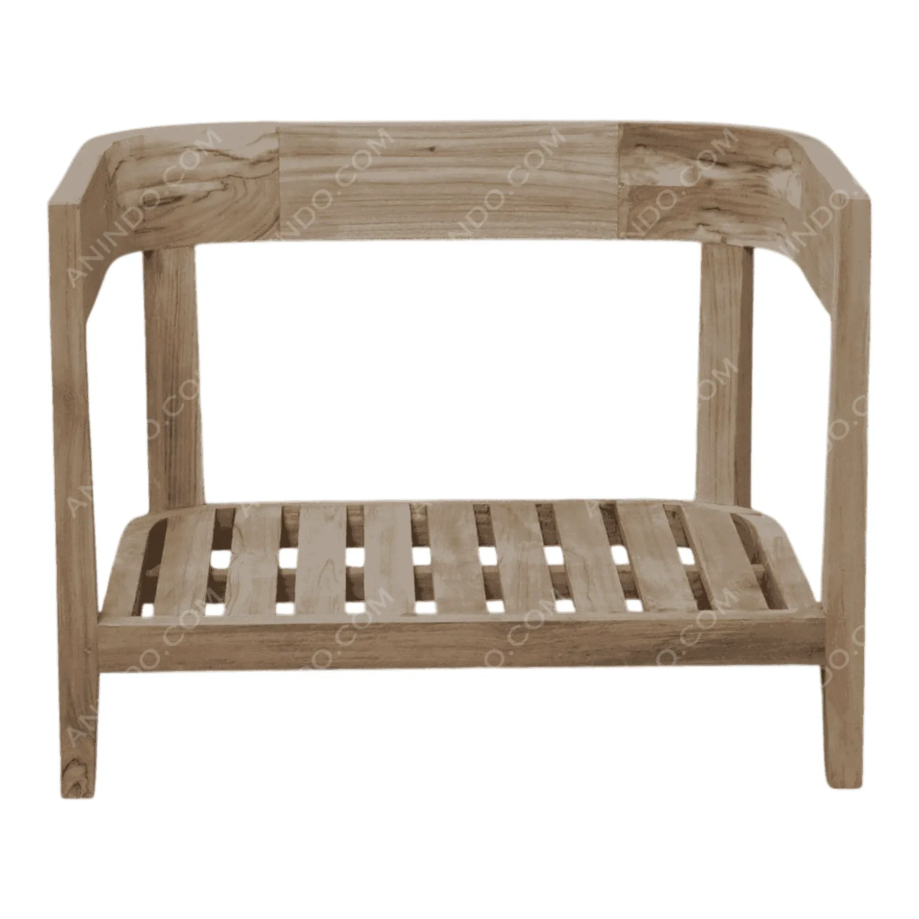 Aura Curved-Back Teak Bench Frame