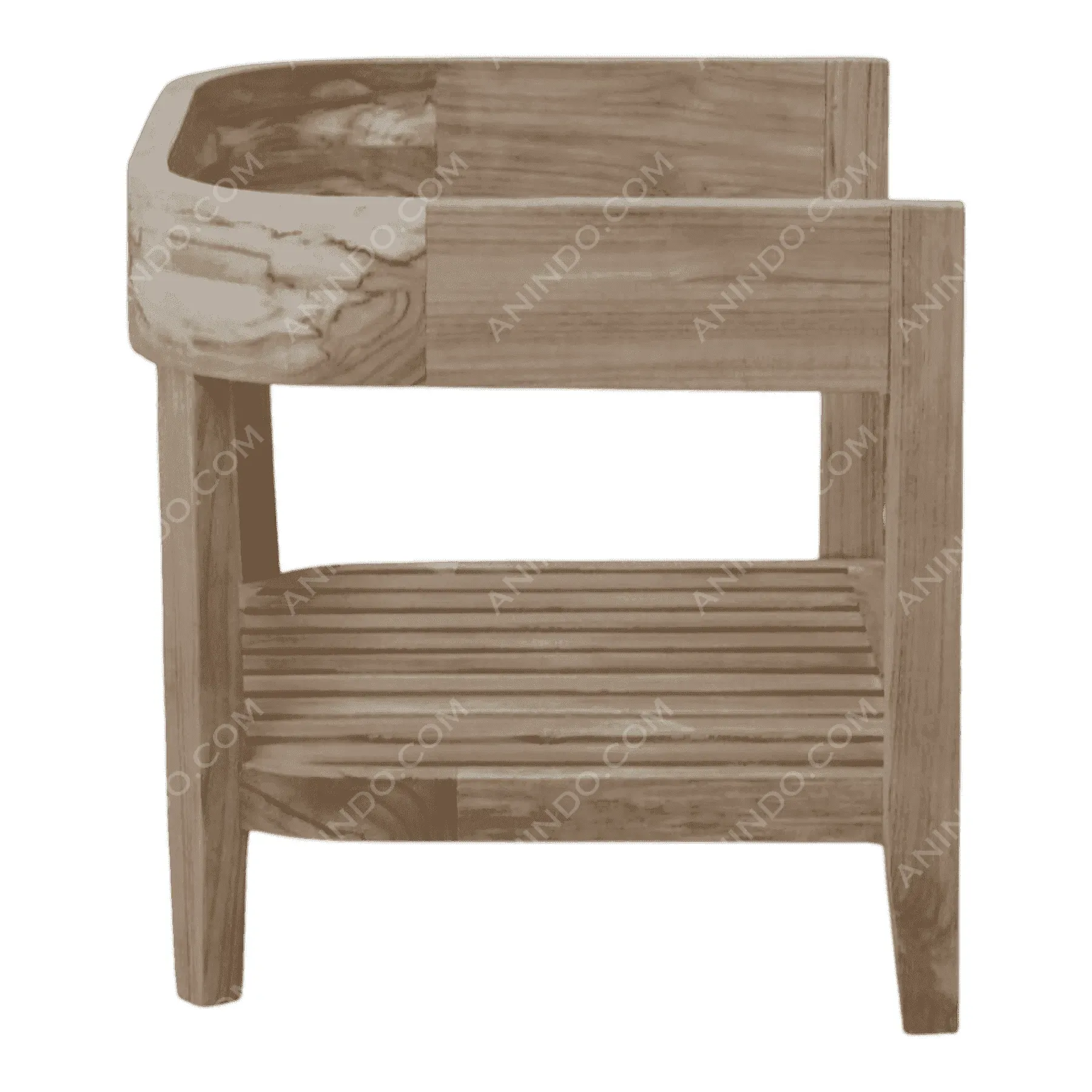 Aura Curved-Back Teak Bench Frame - Image 3