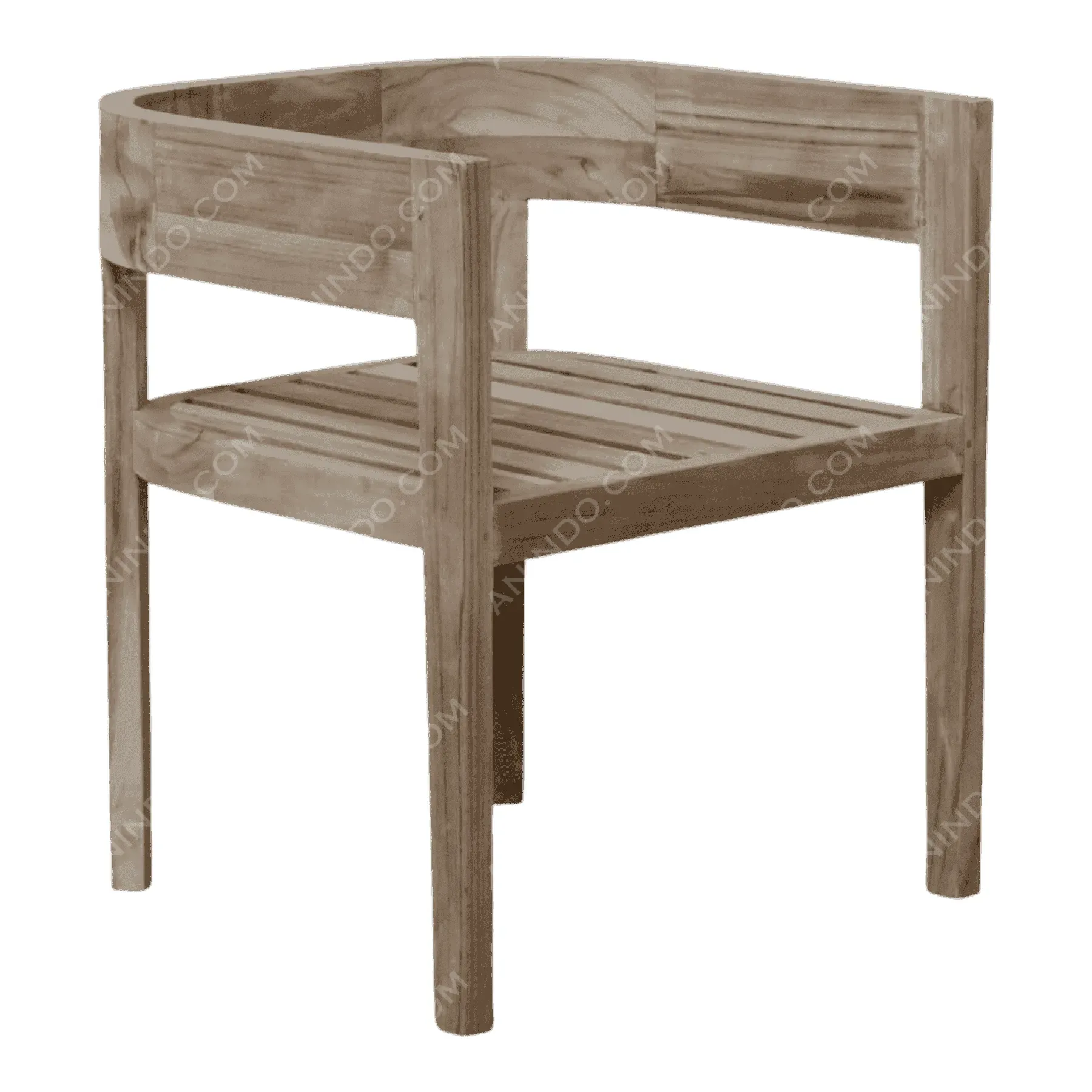 Aura Curved-Back Teak Chair Frame - Image 2