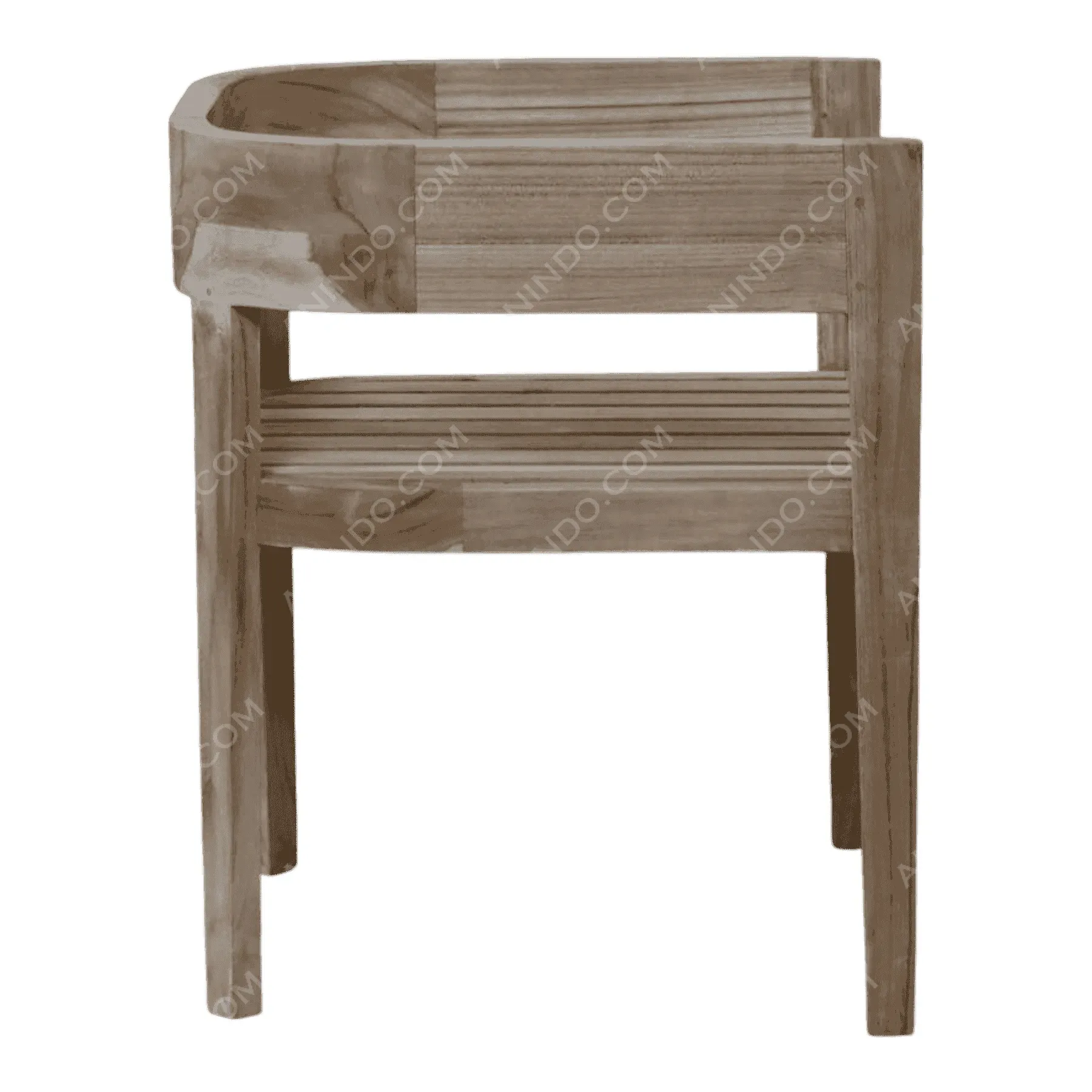 Aura Curved-Back Teak Chair Frame - Image 3
