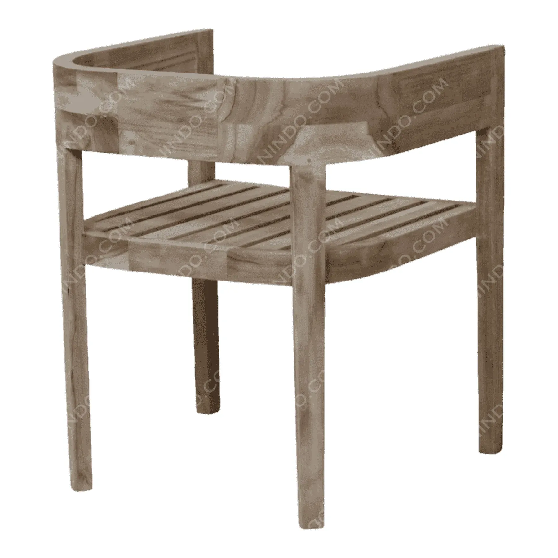 Aura Curved-Back Teak Chair Frame - Image 4