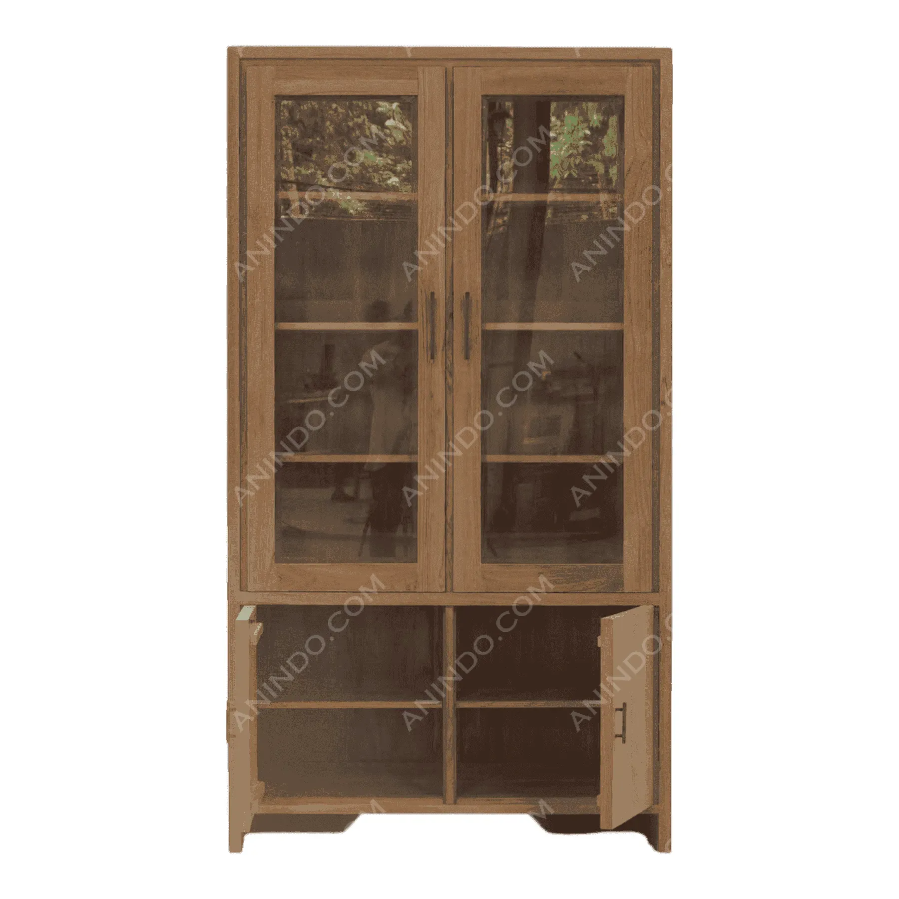 Shaker Teak Display Cabinet - Image 3