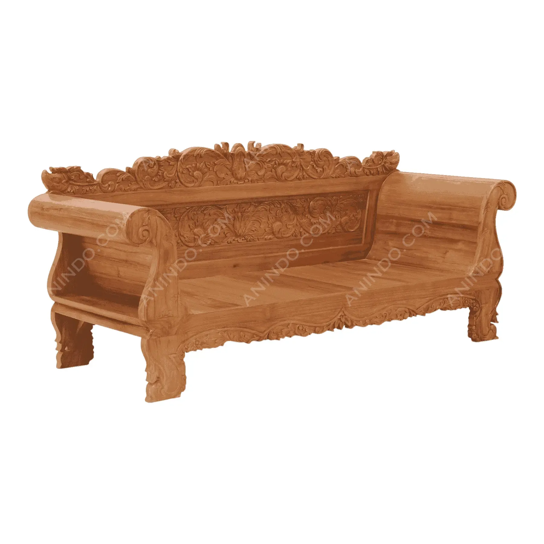 The Jepara Royal Carved Bench - Image 7