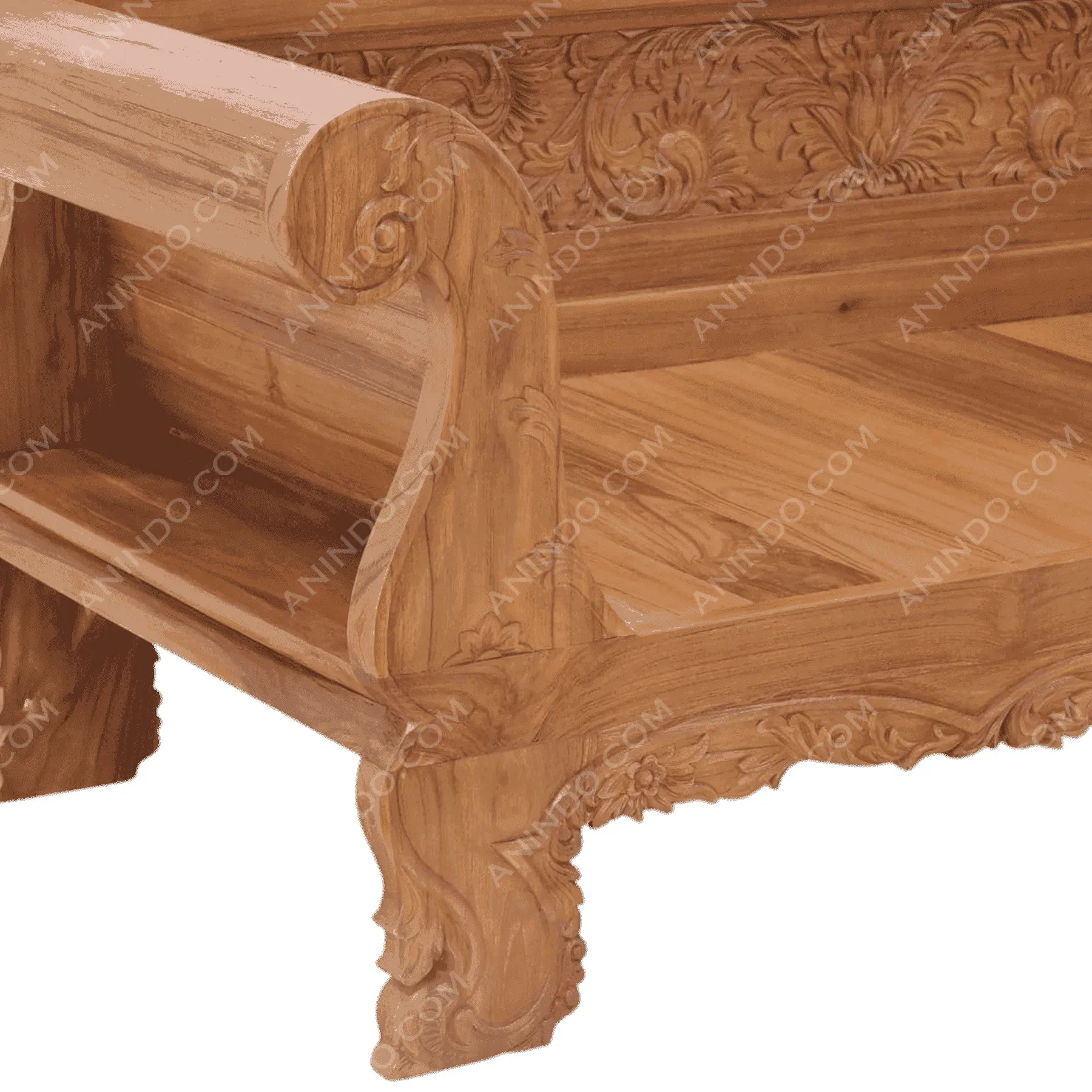 The Jepara Royal Carved Bench - Image 8