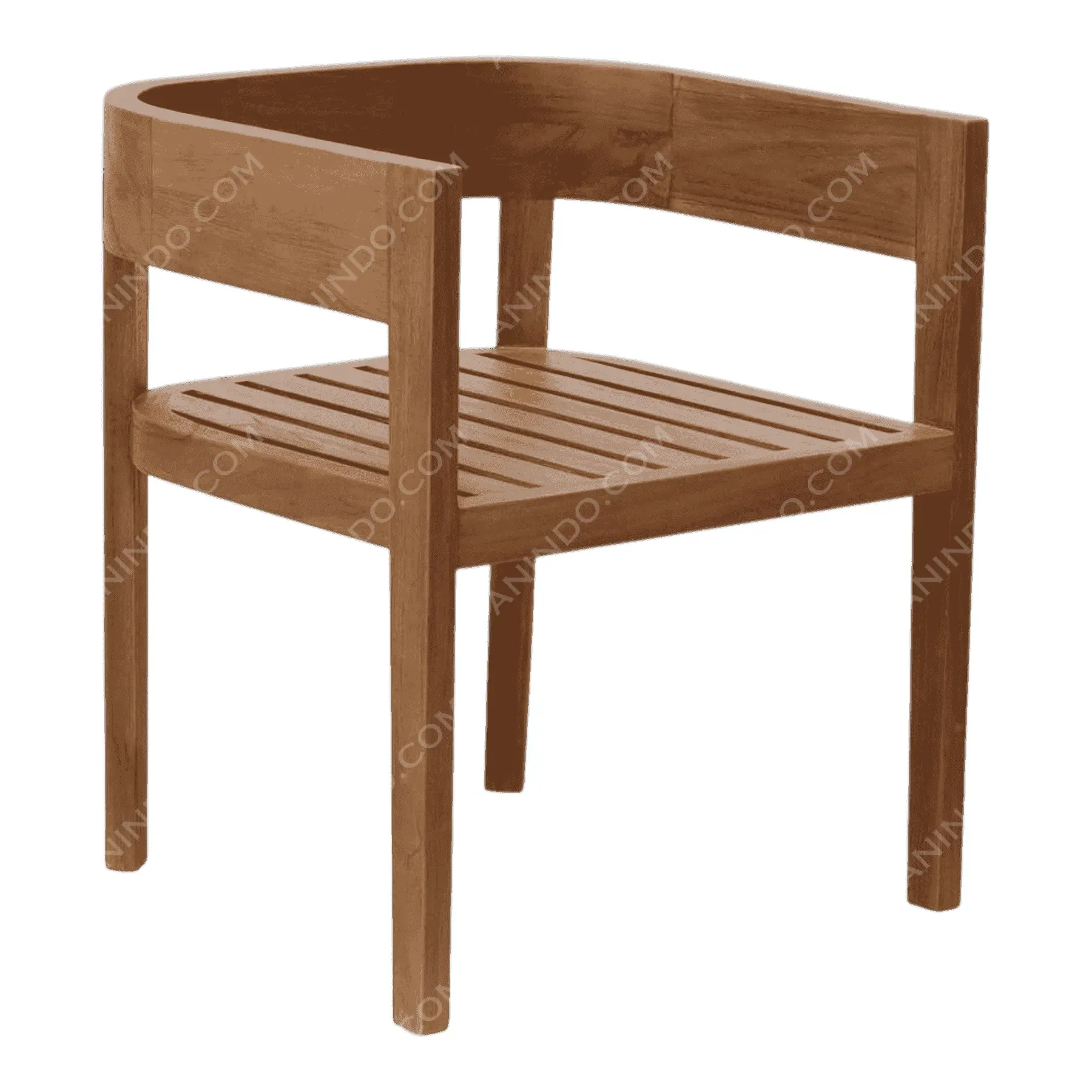 Aura Curved-Back Teak Chair - Image 2
